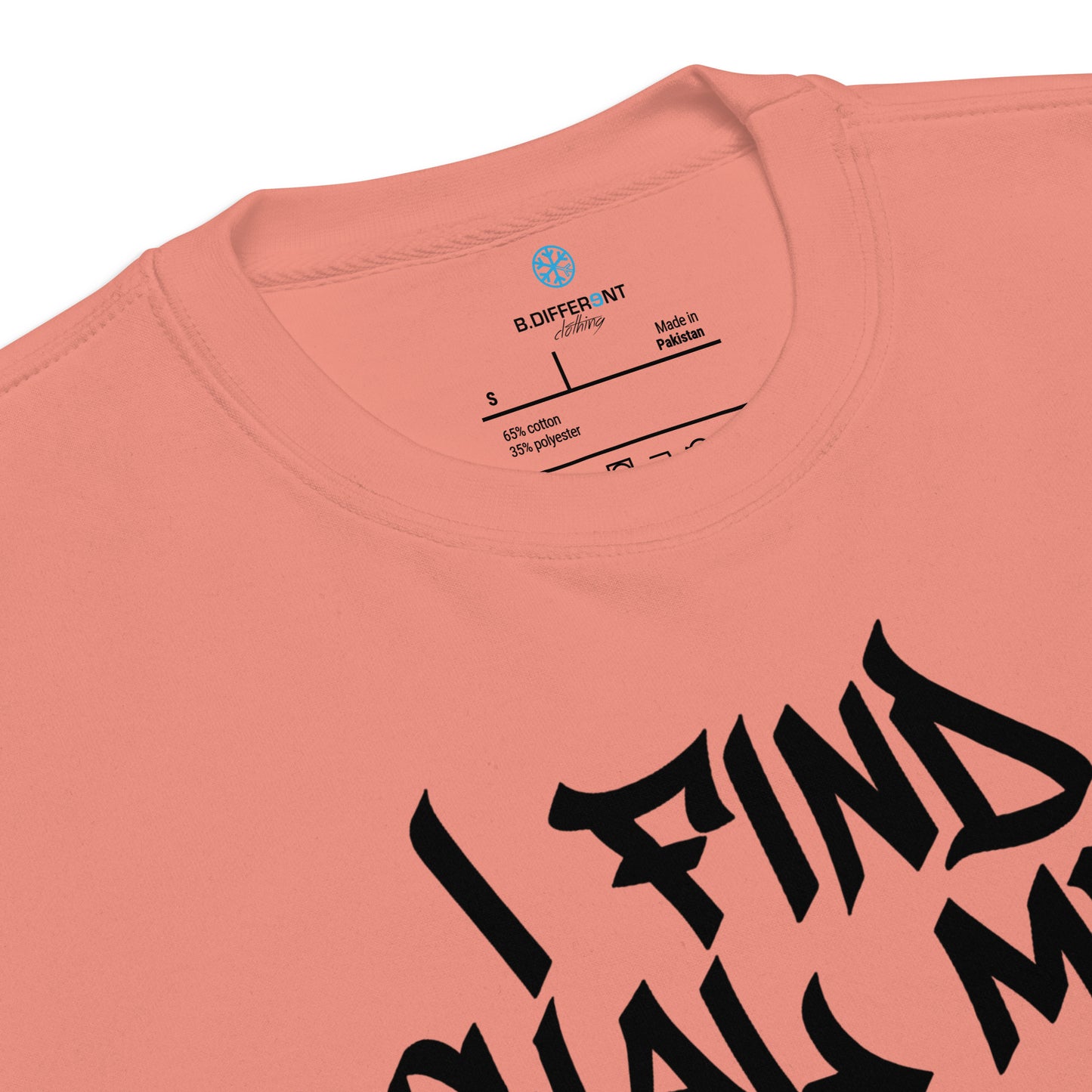 Pink-Social Media Graffiti Tag Sweatshirt from B.Different Clothing, collar, graffiti-inspired streetwear