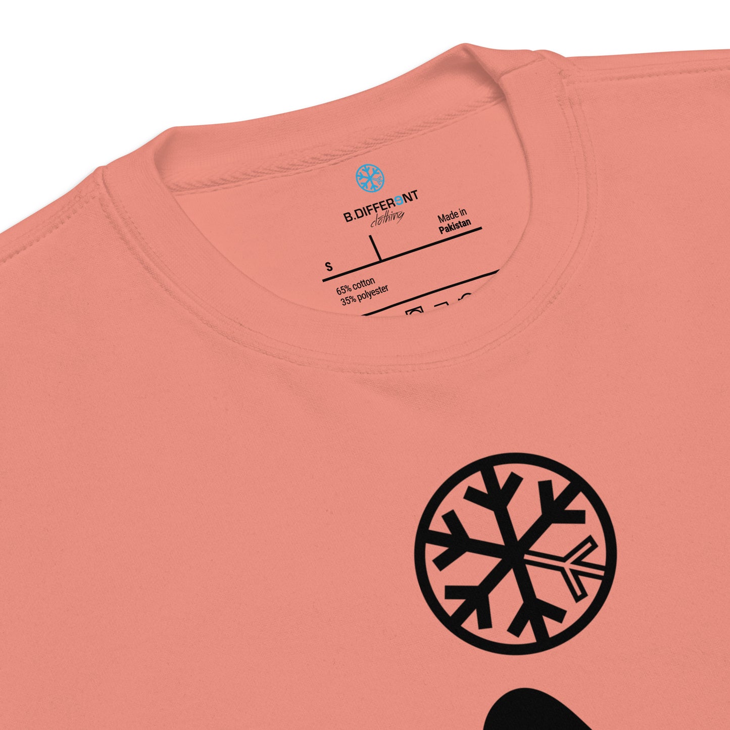 Pink-Antisocial Graffiti Tag Sweatshirt from B.Different Clothing, collar, graffiti-inspired streetwear