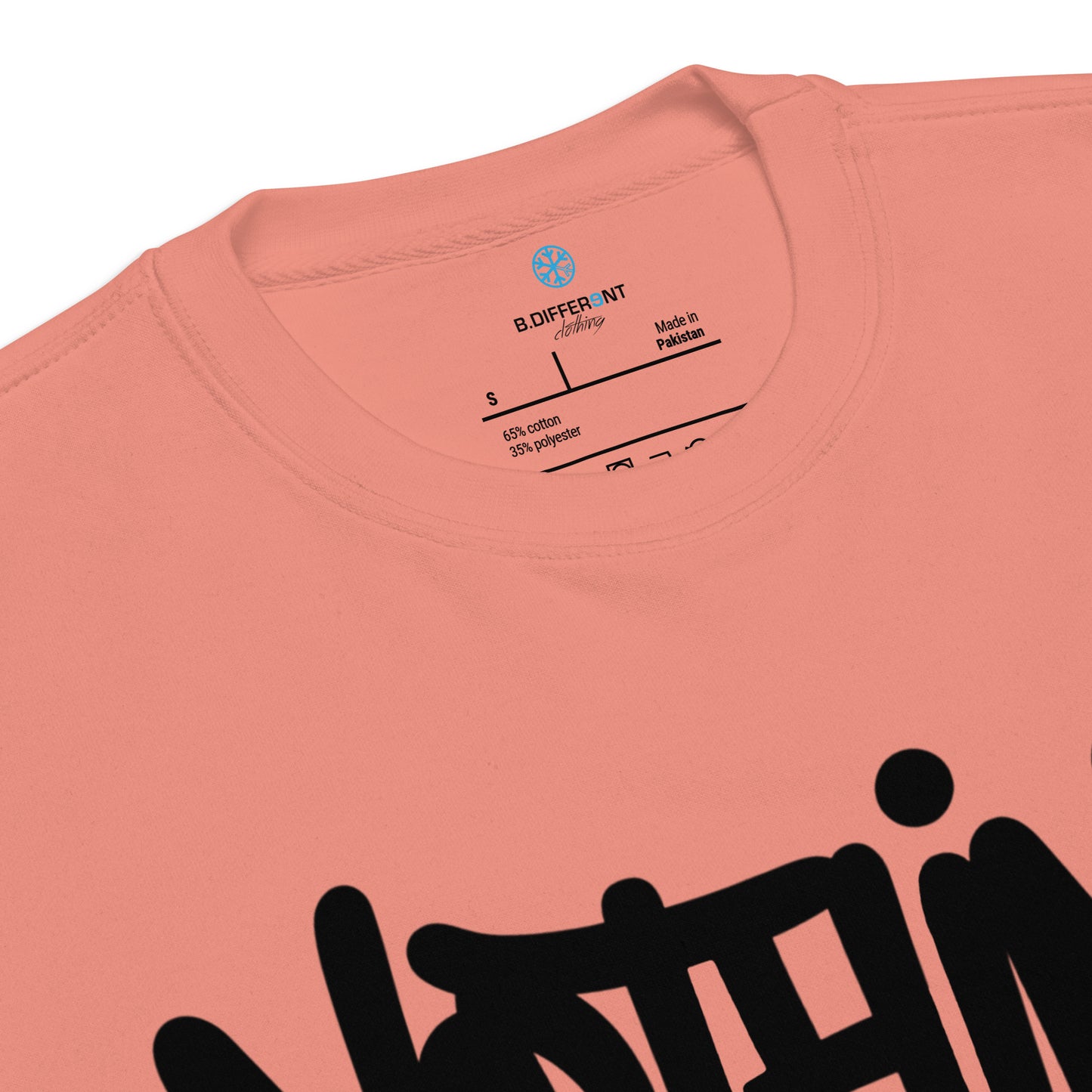 Pink-Nothing 2 Obey Graffiti Sweatshirt from B.Different Clothing, collar, graffiti-inspired streetwear