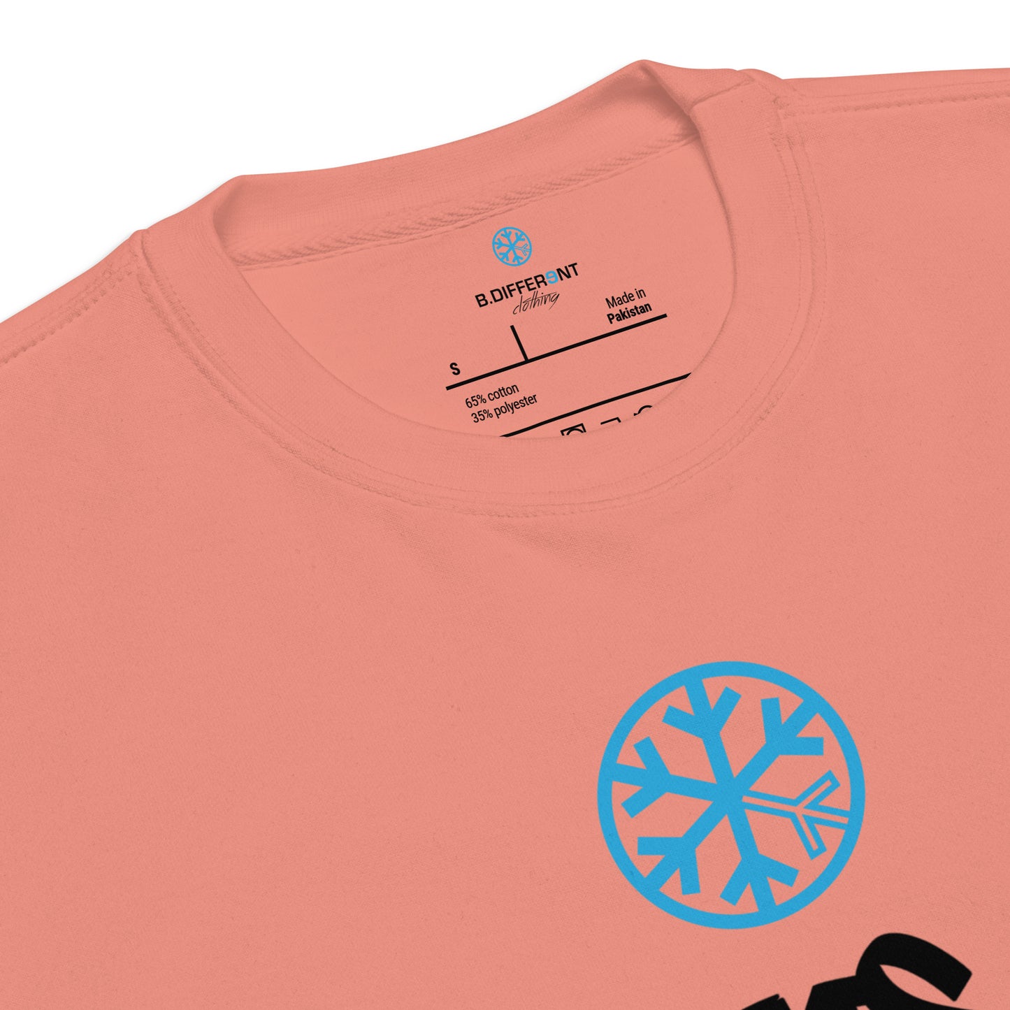 Pink-Groupthink Graffiti Sweatshirt from B.Different Clothing, collar, graffiti-inspired streetwear