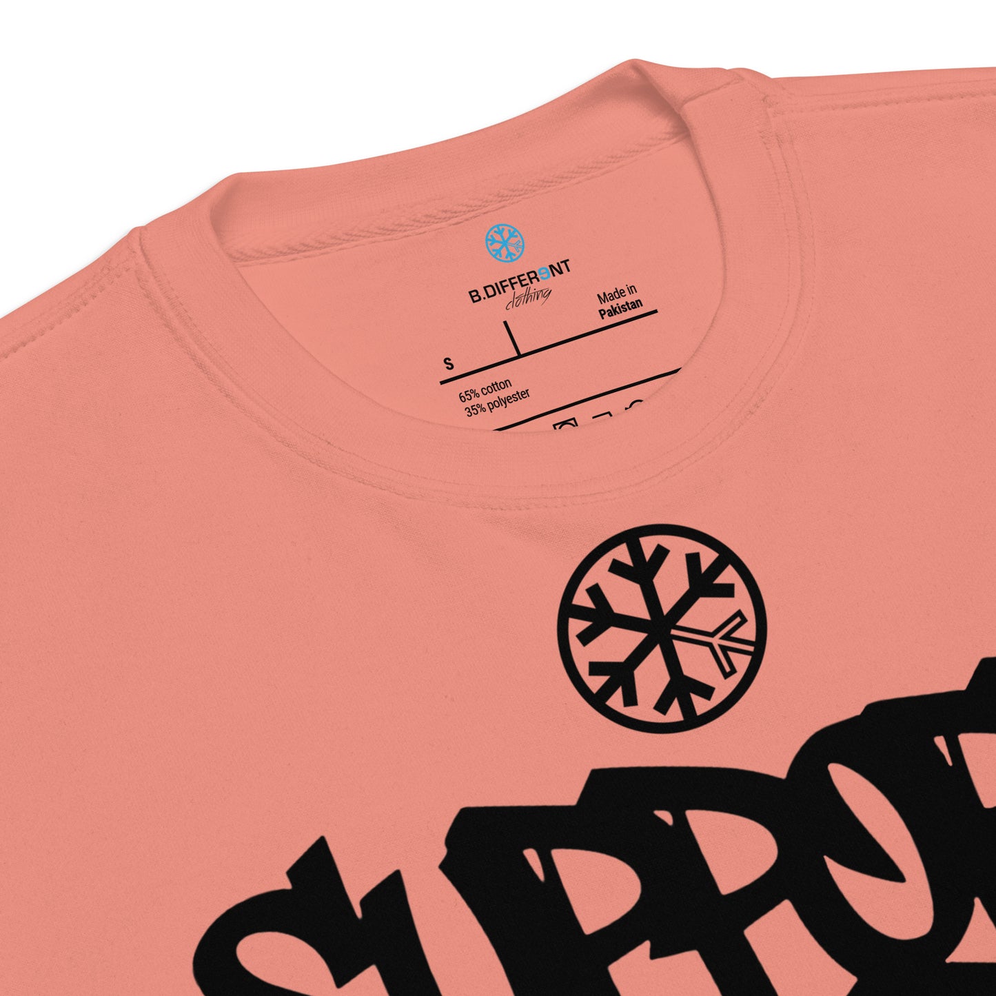 Pink-Support Your Local Graffiti Artists Sweatshirt from B.Different Clothing, collar, graffiti-inspired streetwear