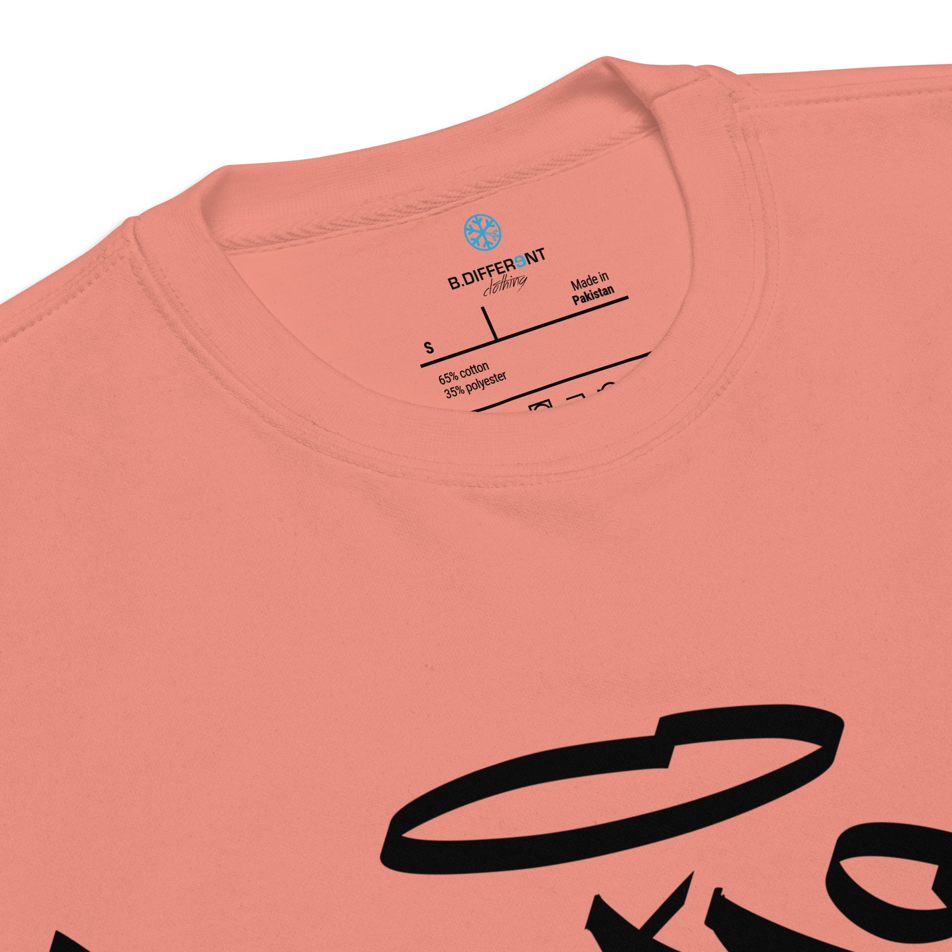 Pink-Weirdo Tag Graffiti Sweatshirt from B.Different Clothing, collar, graffiti-inspired streetwear