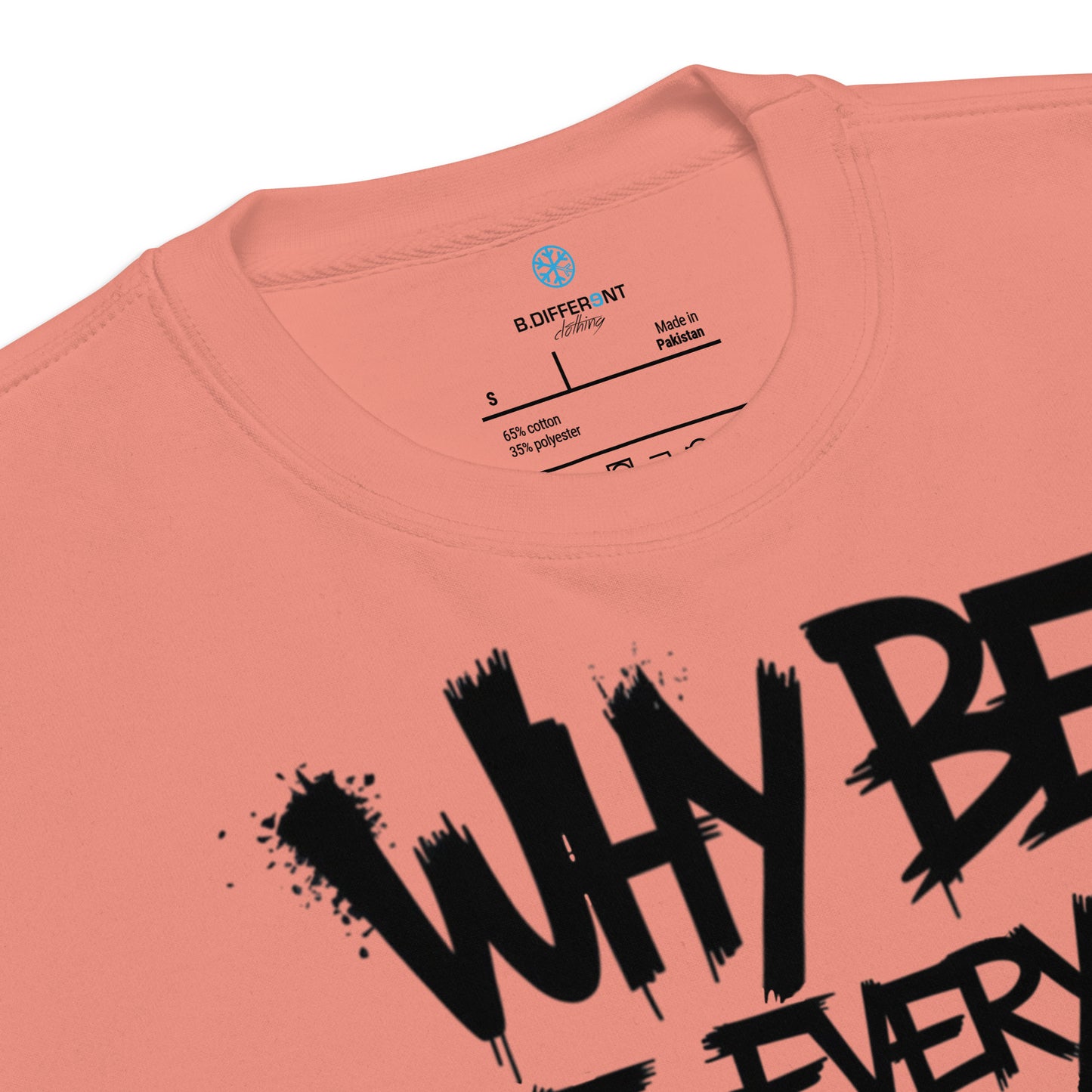 Pink-Chaos They Fear Graffiti Tag Sweatshirt from B.Different Clothing, collar, graffiti-inspired streetwear