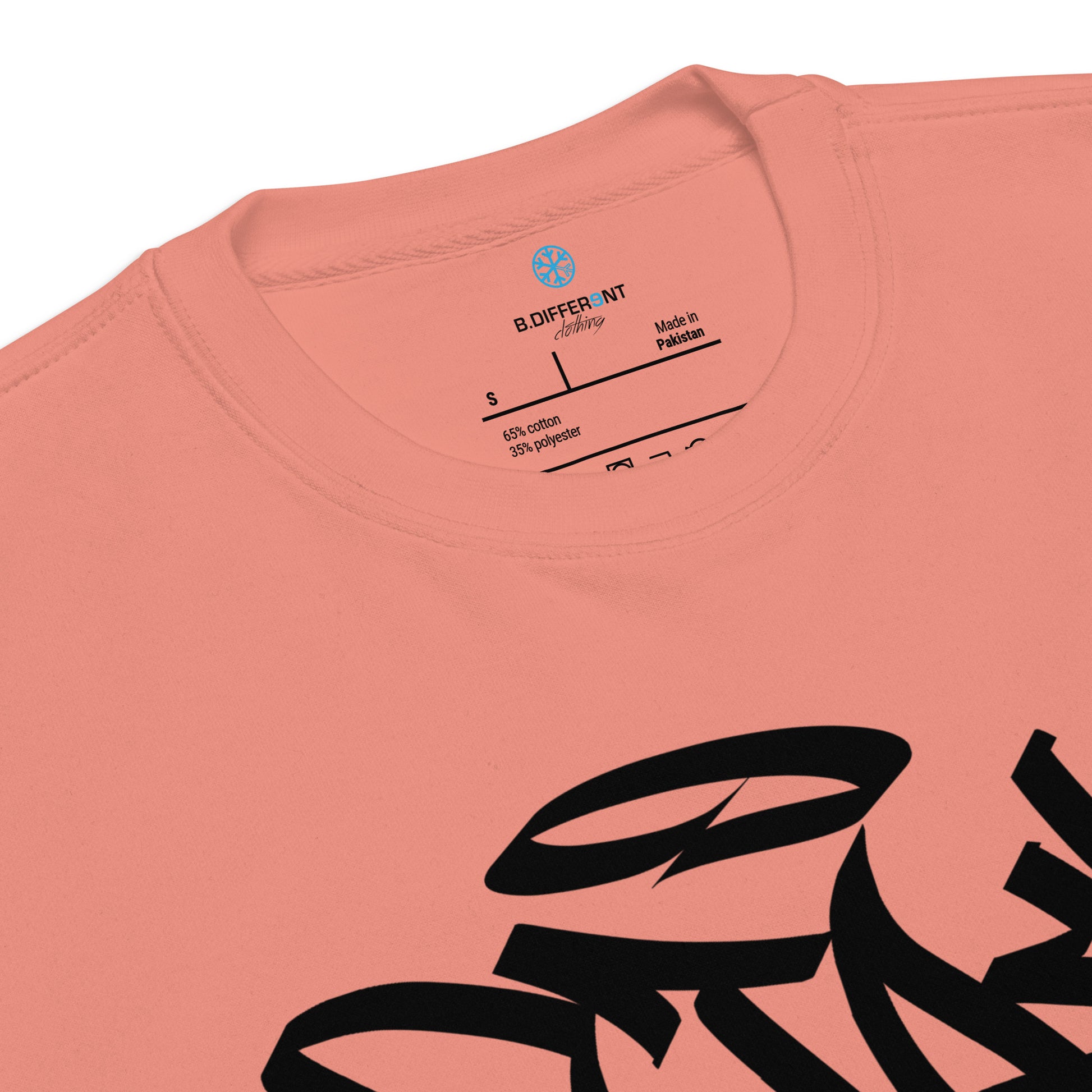 Pink-Stay Weird Graffiti Tag Sweatshirt from B.Different Clothing, collar, graffiti-inspired streetwear