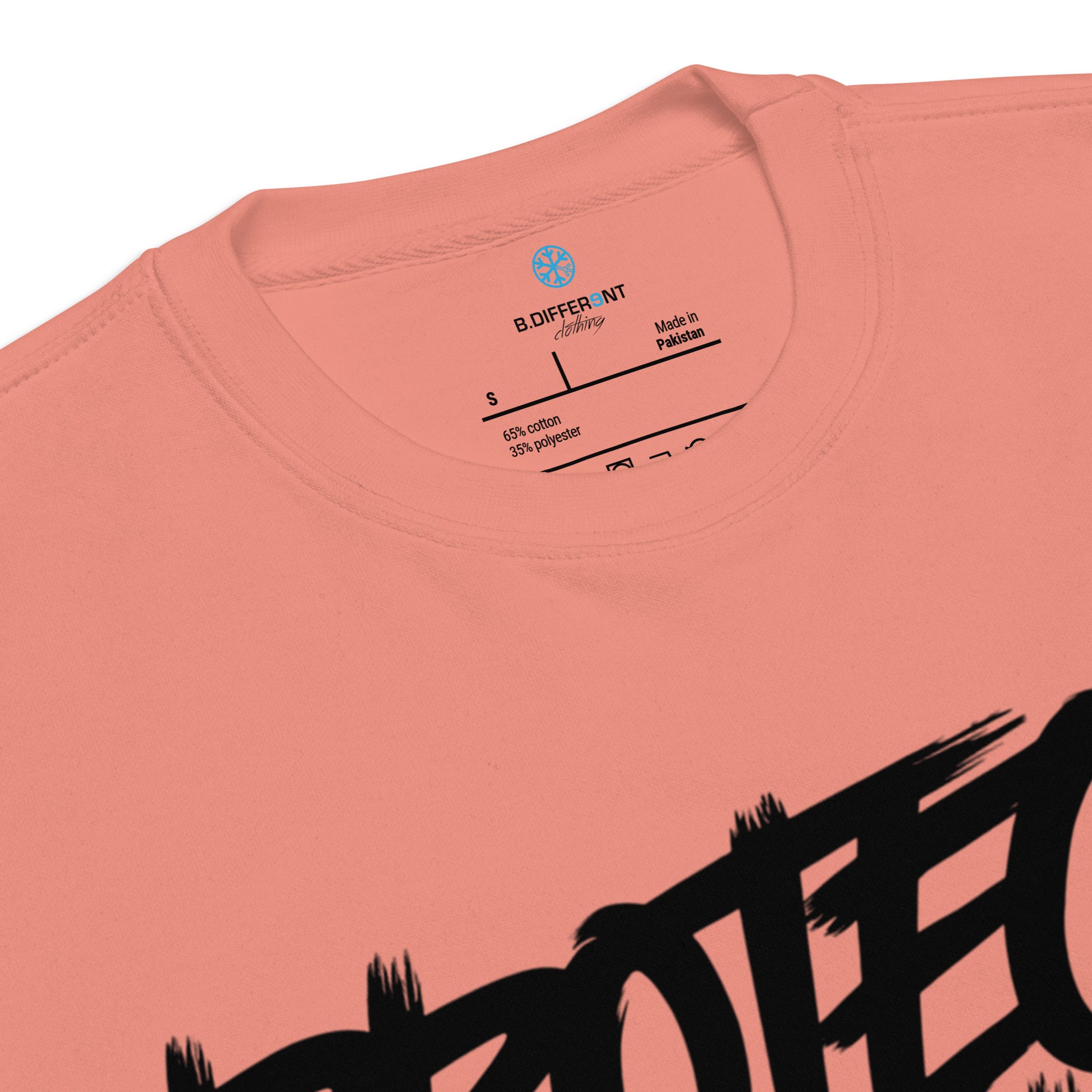 Pink-Protect Your Vibe Graffiti Tag Sweatshirt from B.Different Clothing, collar, graffiti-inspired streetwear