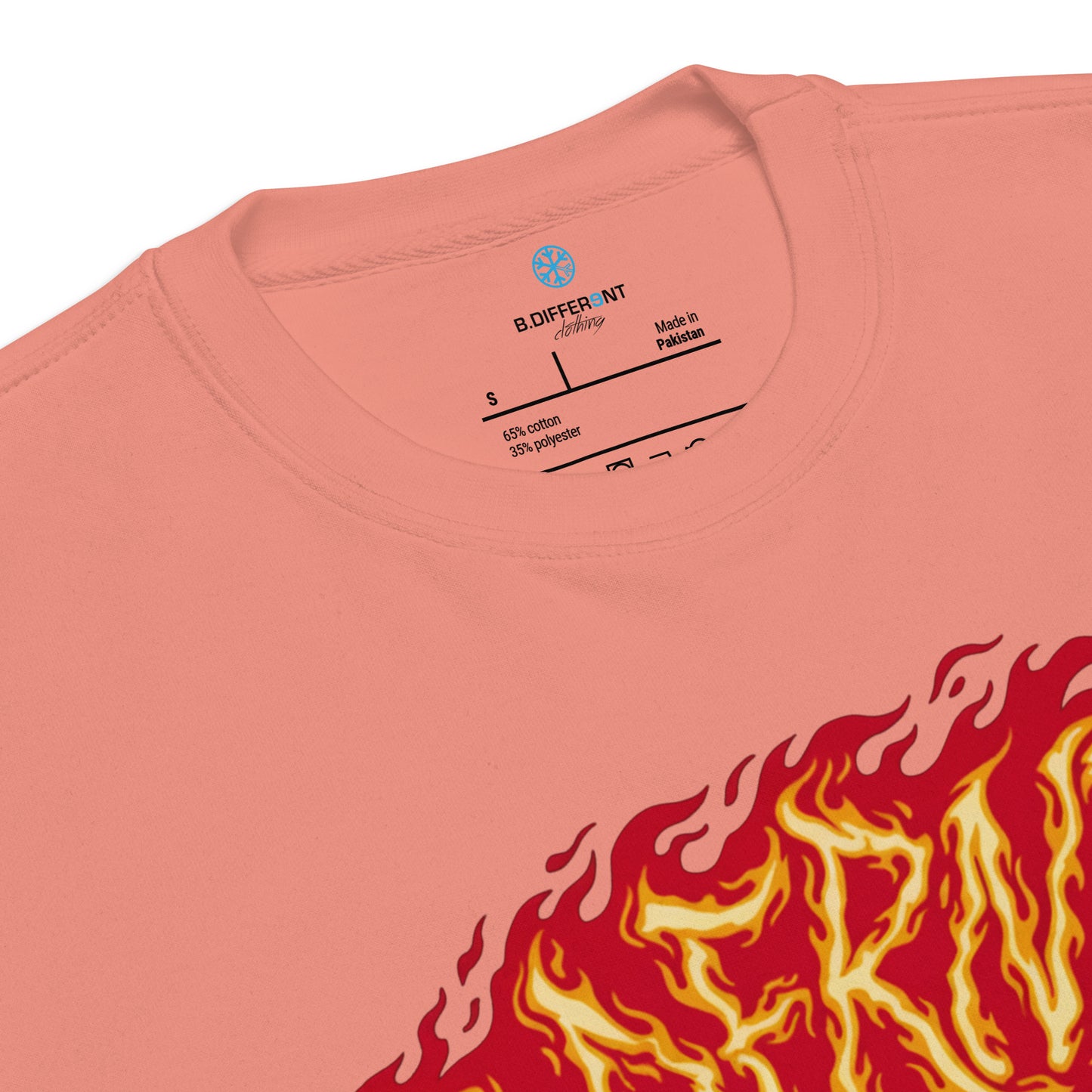 Pink-Molotov Graffiti Sweatshirt from B.Different Clothing, collar, graffiti-inspired streetwear