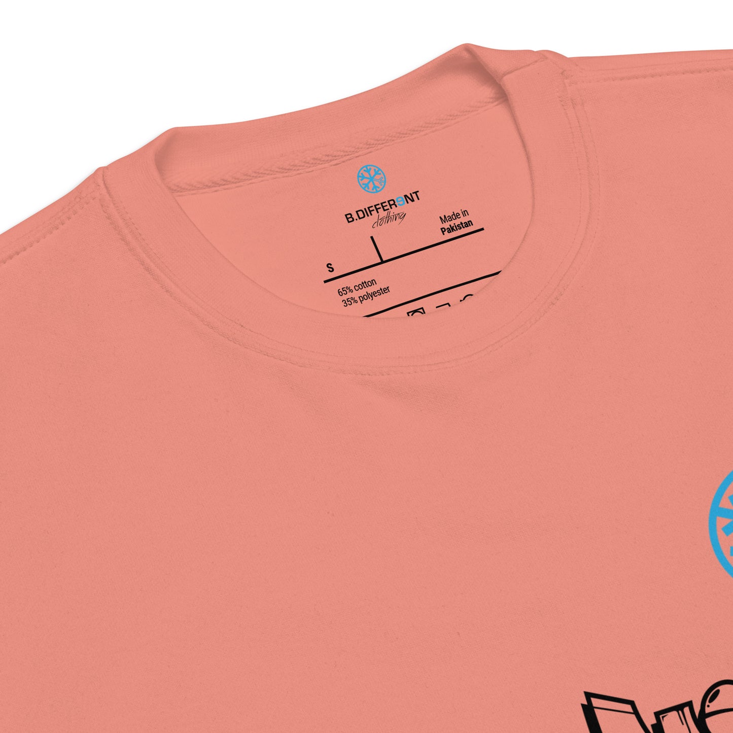 Pink-Mission Graffiti Character Sweatshirt from B.Different Clothing, collar, graffiti-inspired streetwear