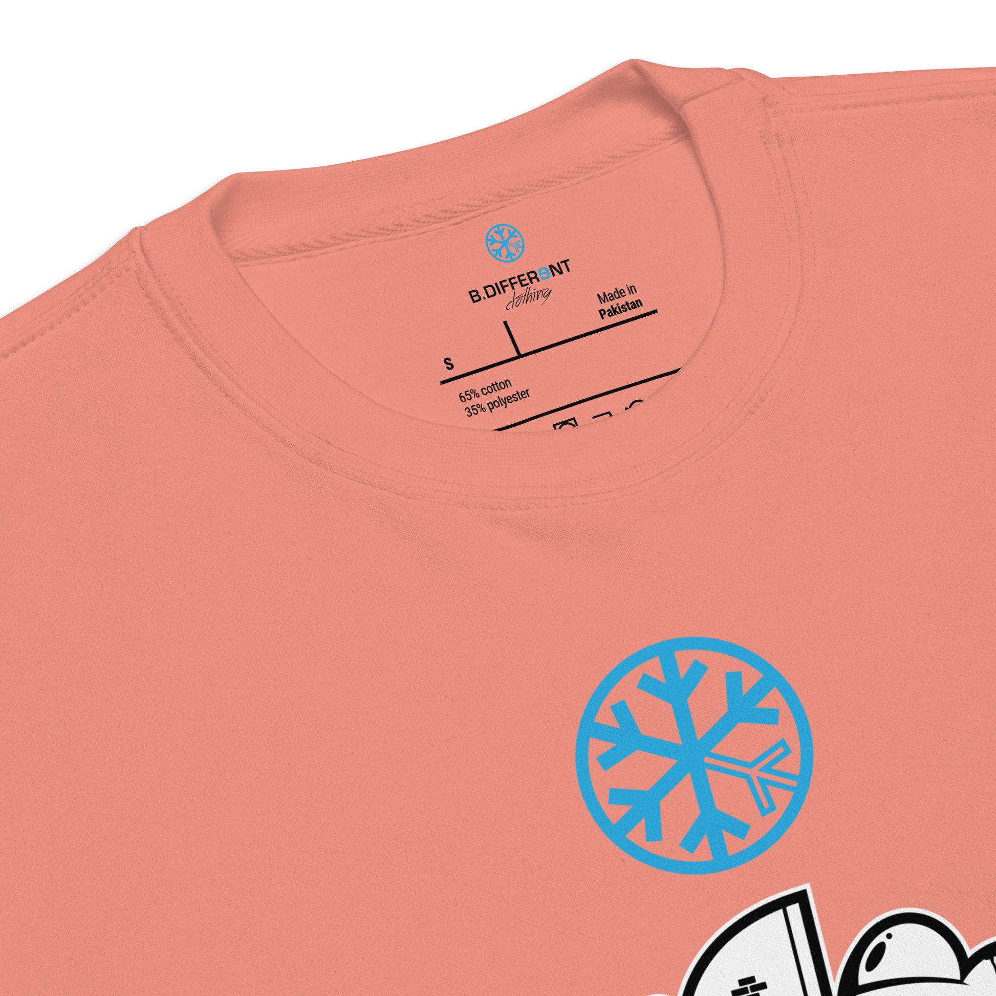 Pink-Mission Graffiti Piece Sweatshirt from B.Different Clothing, collar, graffiti-inspired streetwear