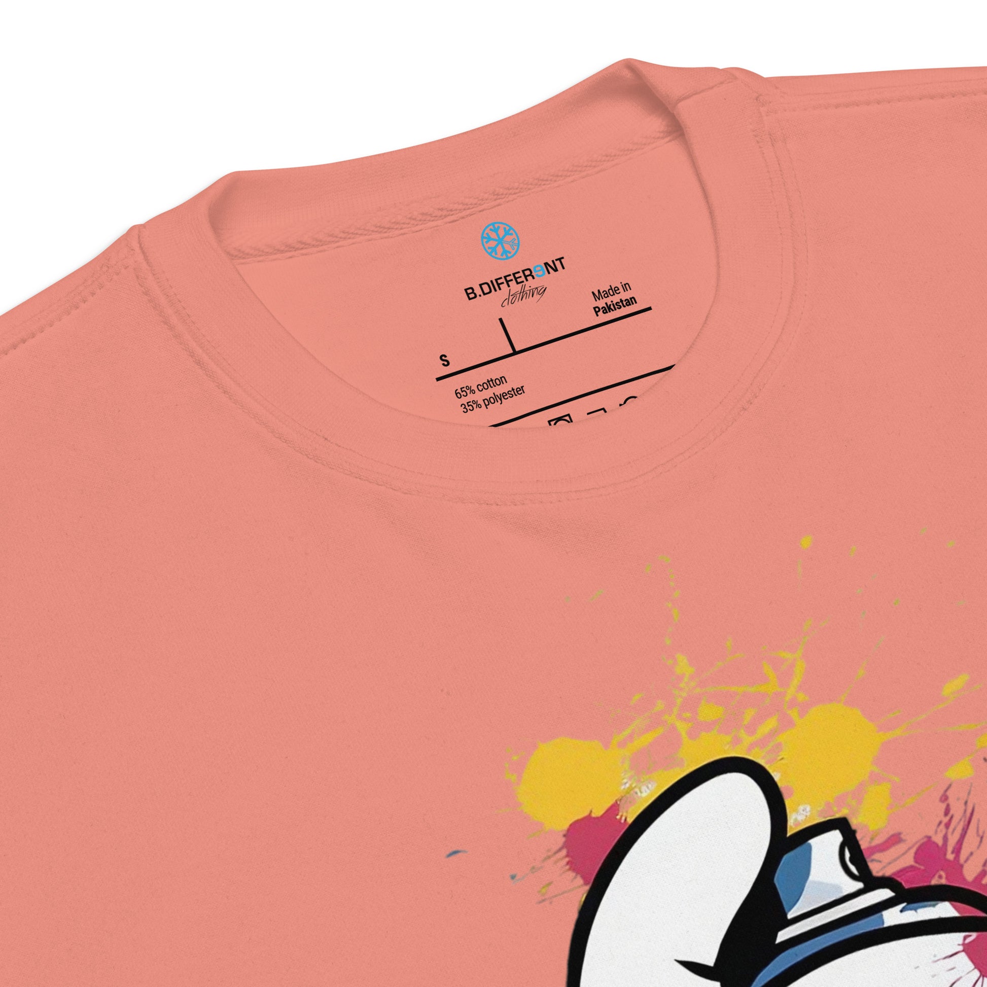 Pink-Hand Spray Can Graffiti Sweatshirt from B.Different Clothing, collar, graffiti-inspired streetwear