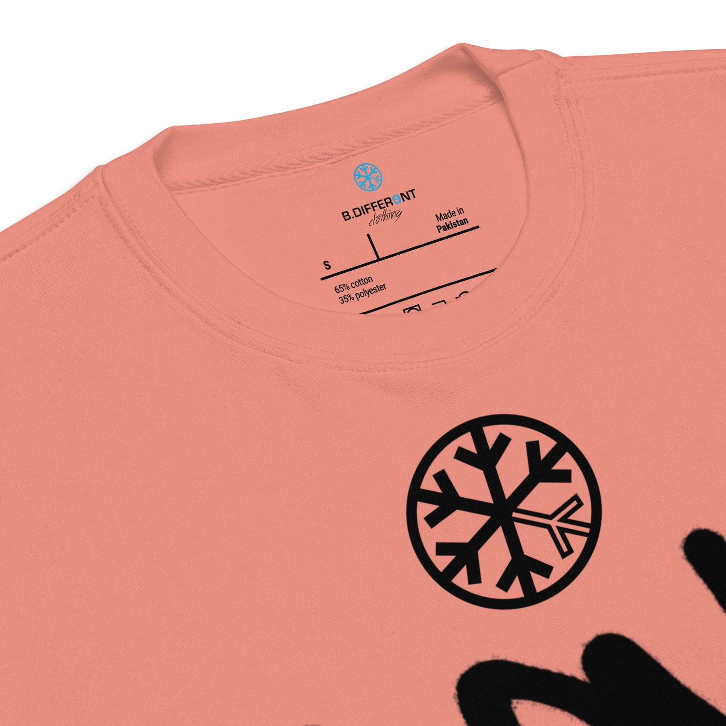 Pink-Loony Graffiti Tag Sweatshirt from B.Different Clothing, collar, graffiti-inspired streetwear