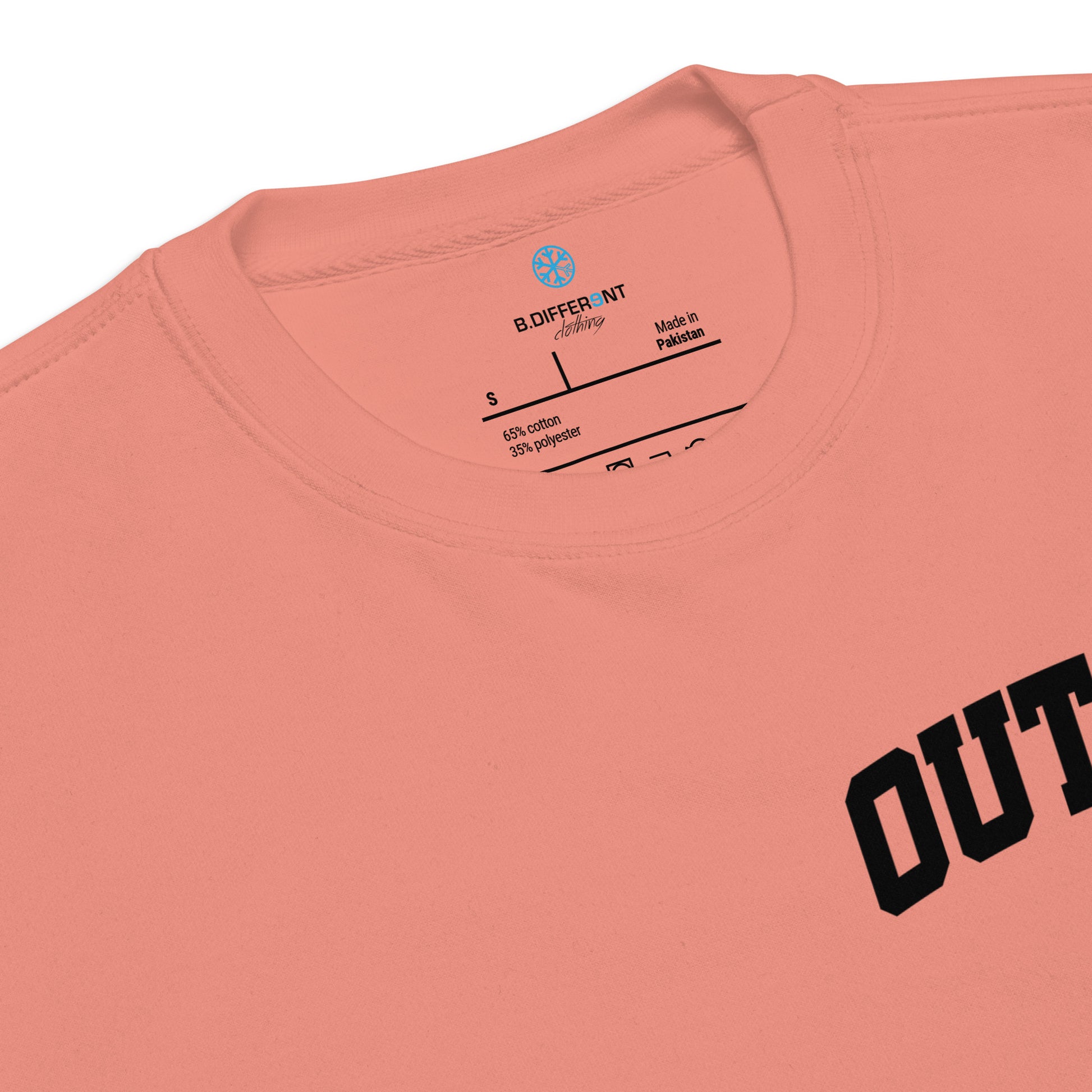 Pink-Outcast Graffiti Character Sweatshirt from B.Different Clothing, collar, graffiti-inspired streetwear