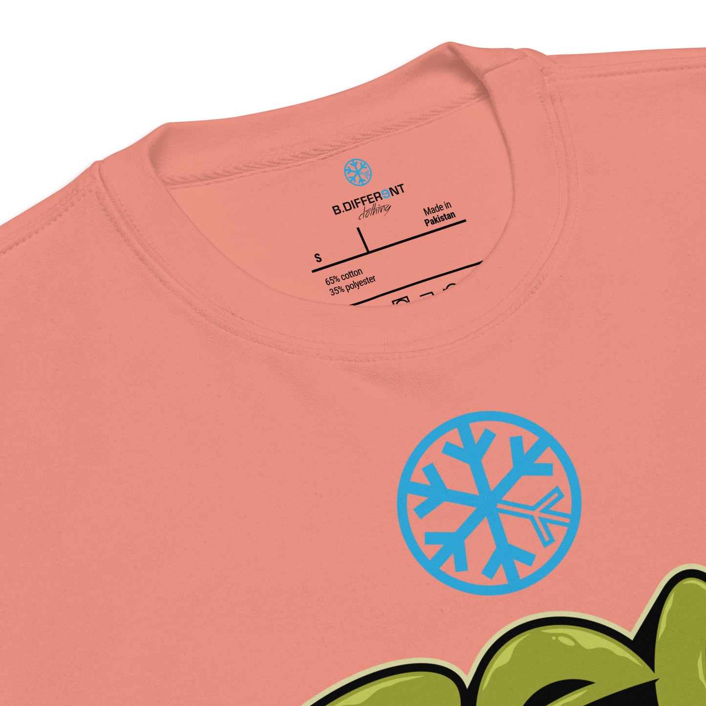 Pink-Fresh Graffiti Piece Sweatshirt from B.Different Clothing, collar, graffiti-inspired streetwear