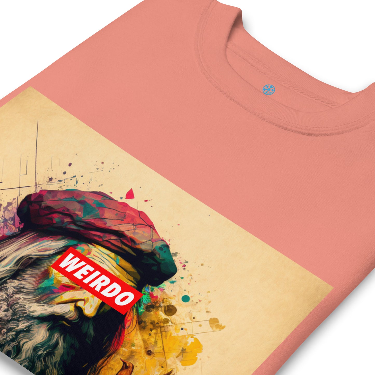 detail of sweatshirt Leonardo pink by B.Different Clothing independent streetwear brand inspired by street art graffiti