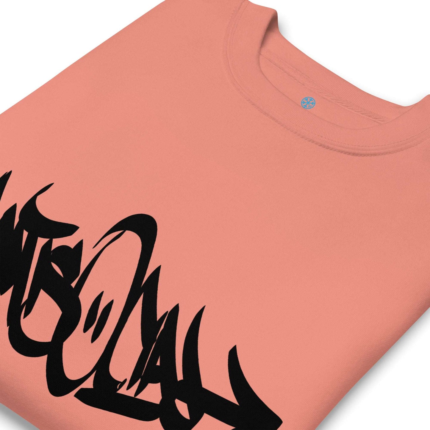 detail of Antisocial Tag Sweatshirt pink B.Different Clothing graffiti street art inspired streetwear brand