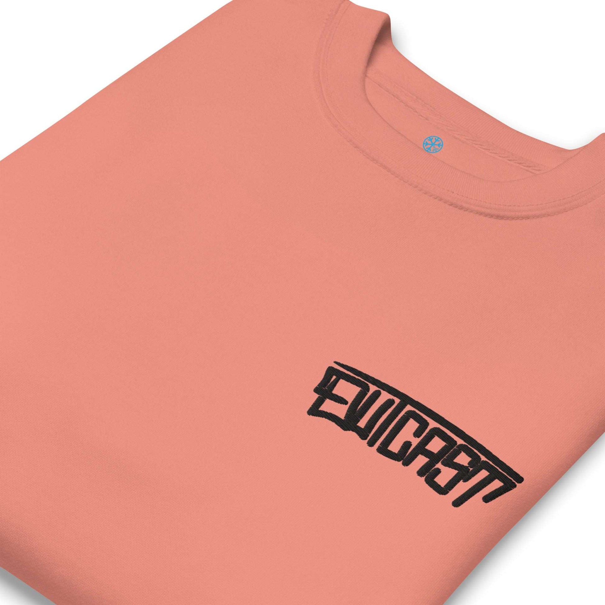 detail of Outcast Graffiti Tag sweatshirt pink B.Different Clothing graffiti street art inspired streetwear brand