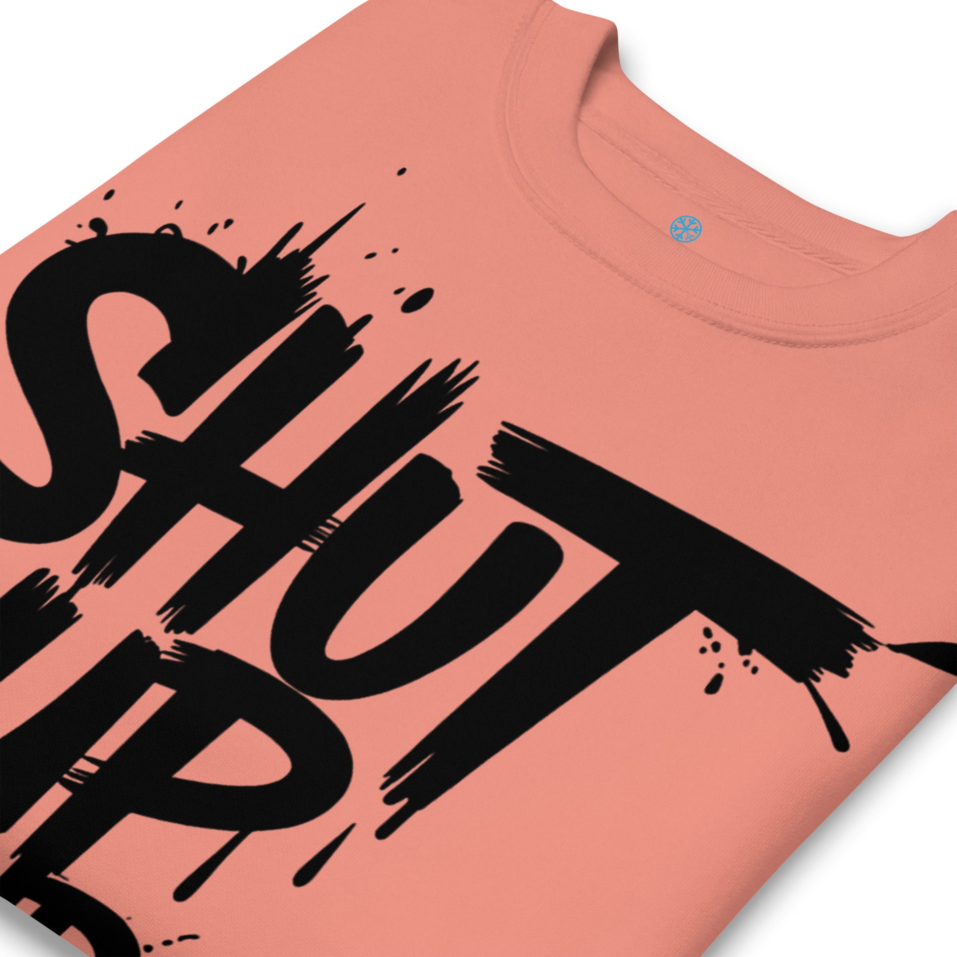 Pink-Shut Up and Paint Graffiti Sweatshirt from B.Different Clothing, detail, graffiti-inspired streetwear