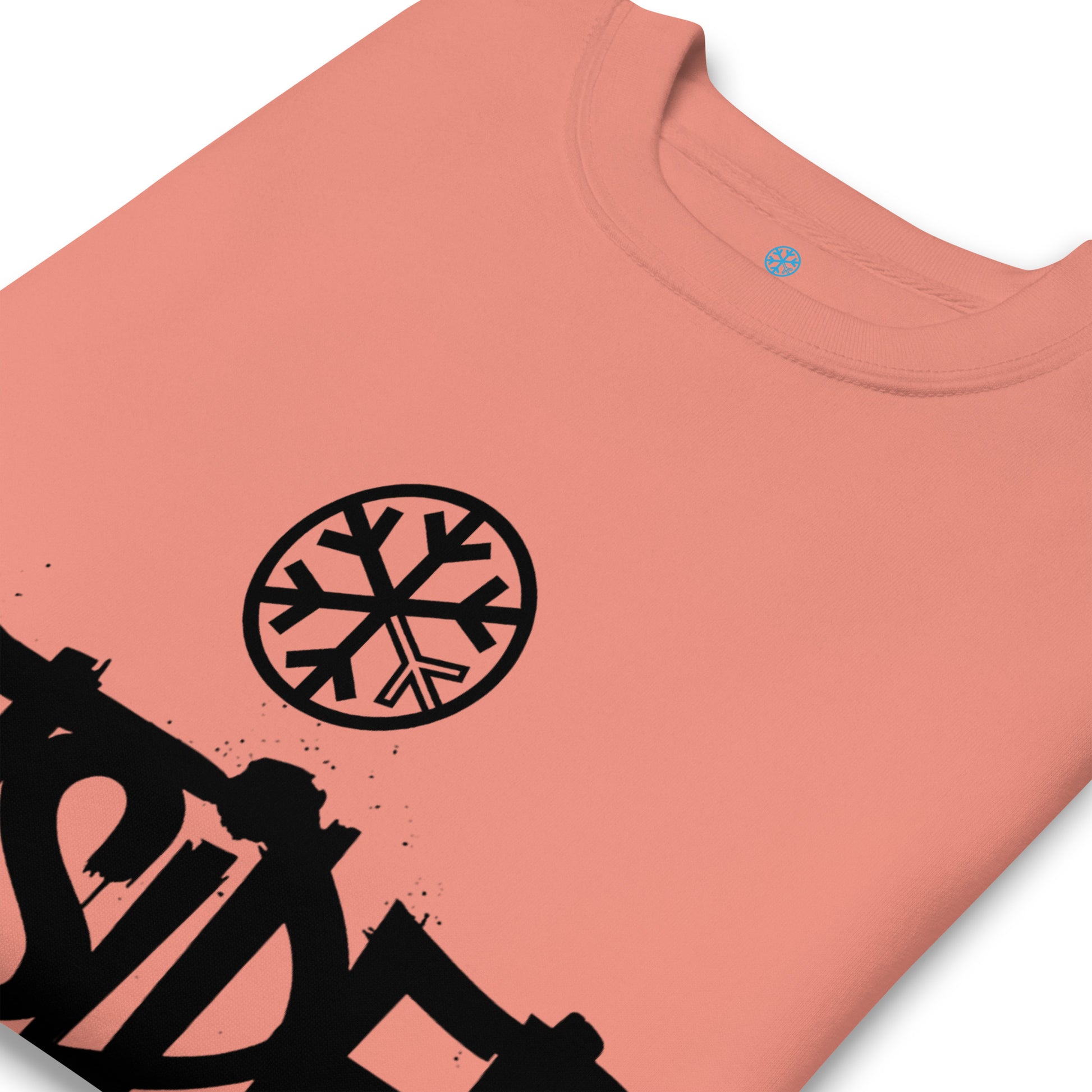 Pink-Outsider Graffiti Tag Sweatshirt from B.Different Clothing, detail, graffiti-inspired streetwear