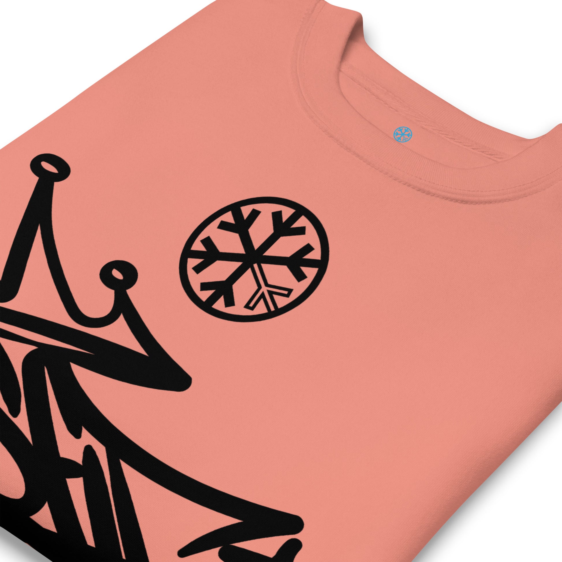 Pink-Misfit Graffiti Tag Sweatshirt from B.Different Clothing, detail, graffiti-inspired streetwear