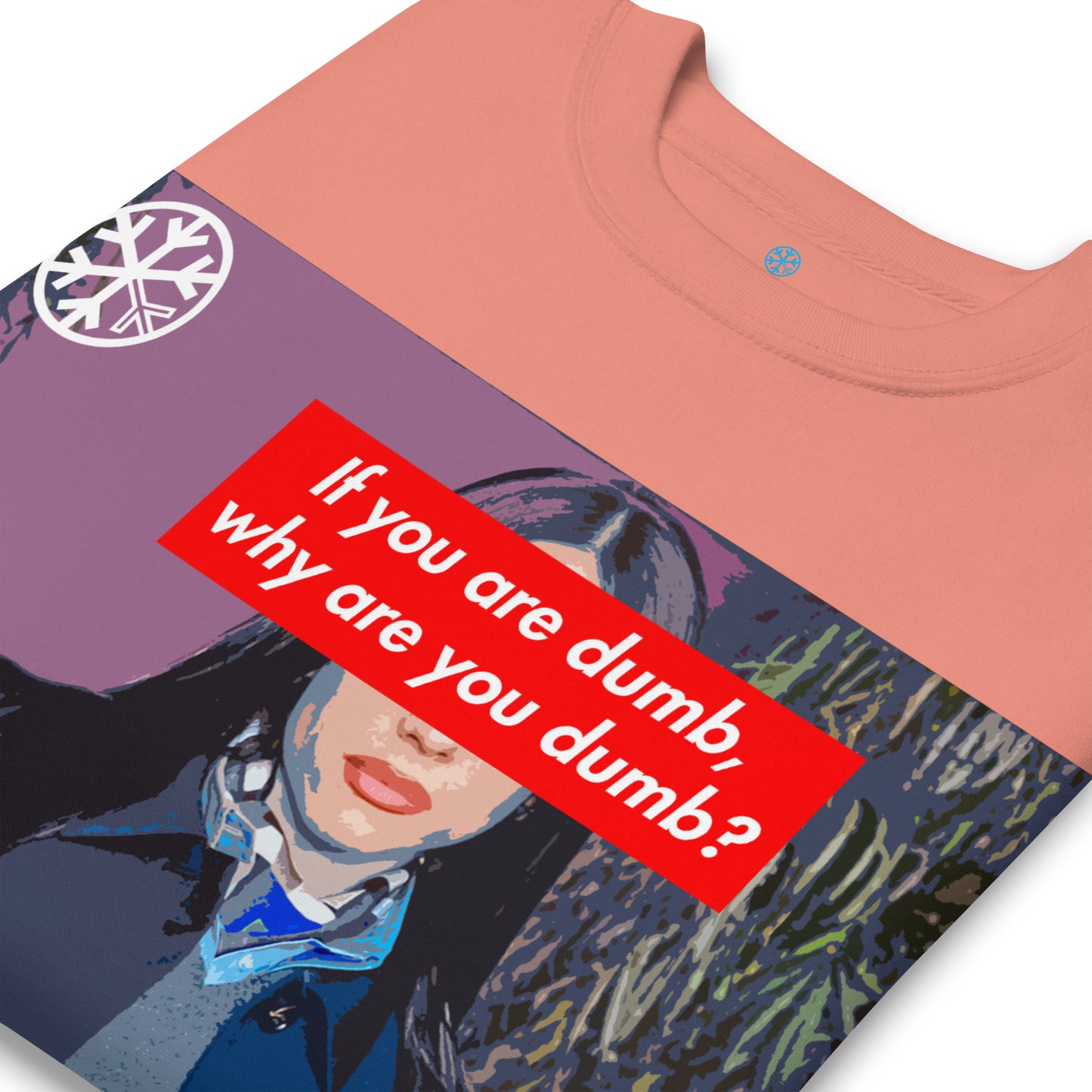 Pink-Why Are You Dumb Sweatshirt from B.Different Clothing, detail, graffiti-inspired streetwear