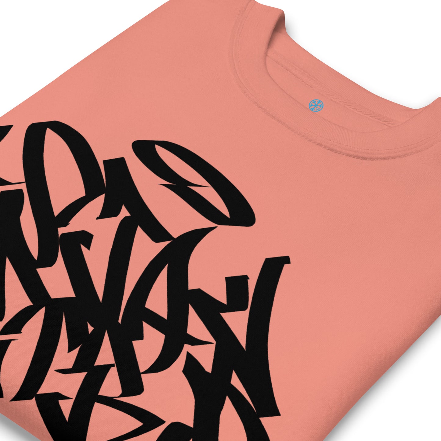 Pink-Stay Weird Graffiti Tag Sweatshirt from B.Different Clothing, detail, graffiti-inspired streetwear