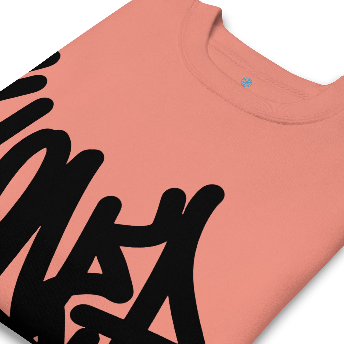 Pink-Loner Graffiti Tag Sweatshirt from B.Different Clothing, detail, graffiti-inspired streetwear