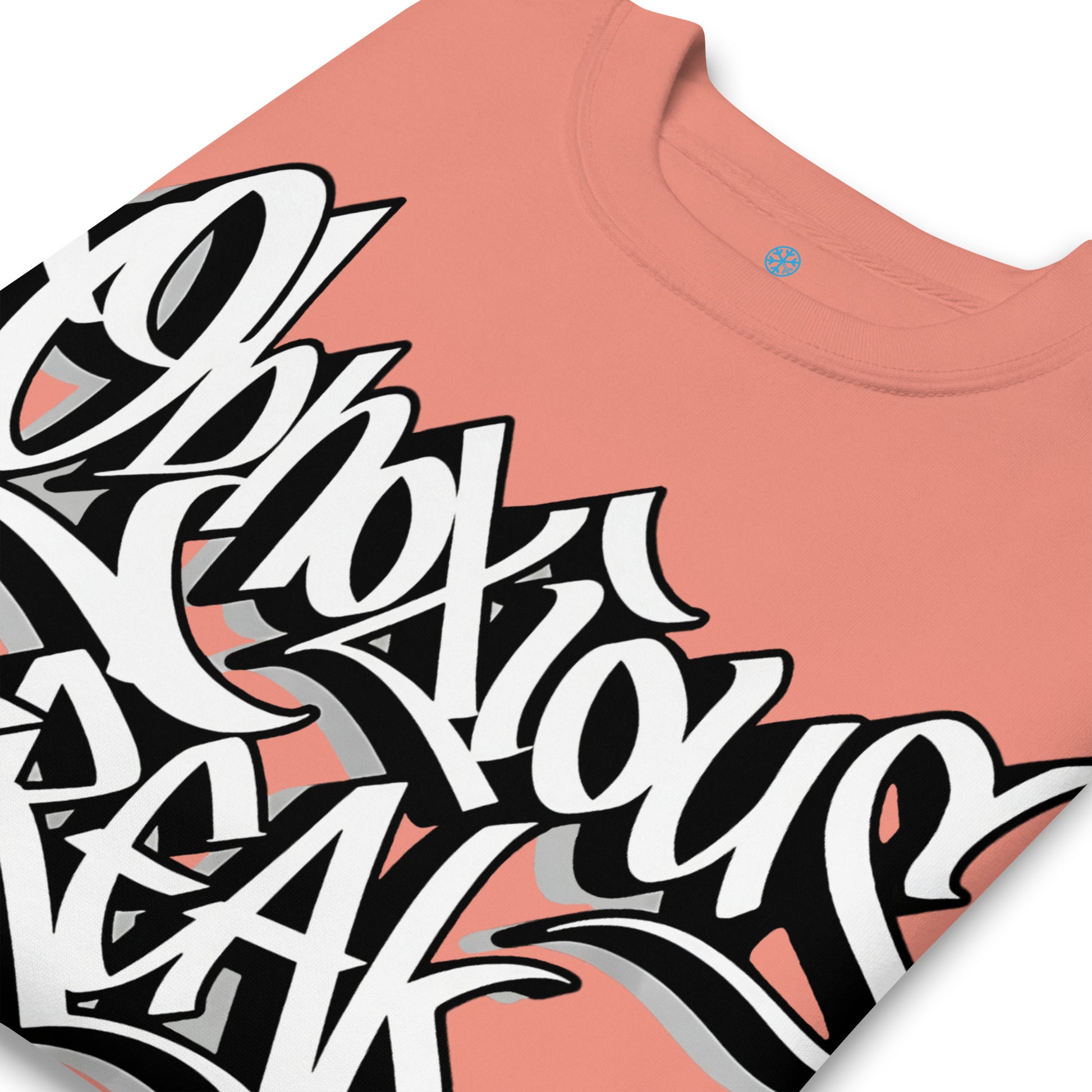 Pink-Obnoxious Freak Graffiti Sweatshirt from B.Different Clothing, detail, graffiti-inspired streetwear