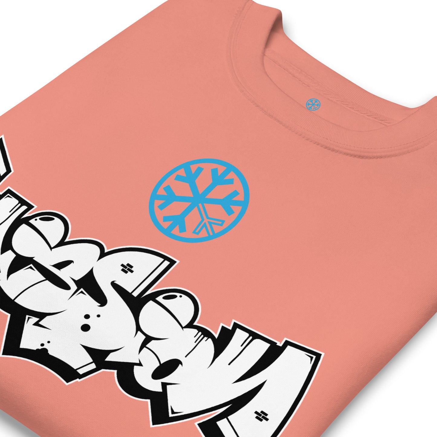 Pink-Mission Graffiti Piece Sweatshirt from B.Different Clothing, detail, graffiti-inspired streetwear