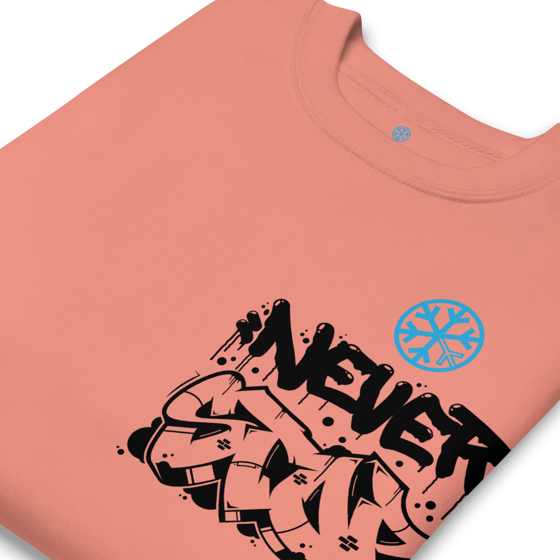 Pink-Never Stop Graffiti Character Sweatshirt from B.Different Clothing, detail, graffiti-inspired streetwear