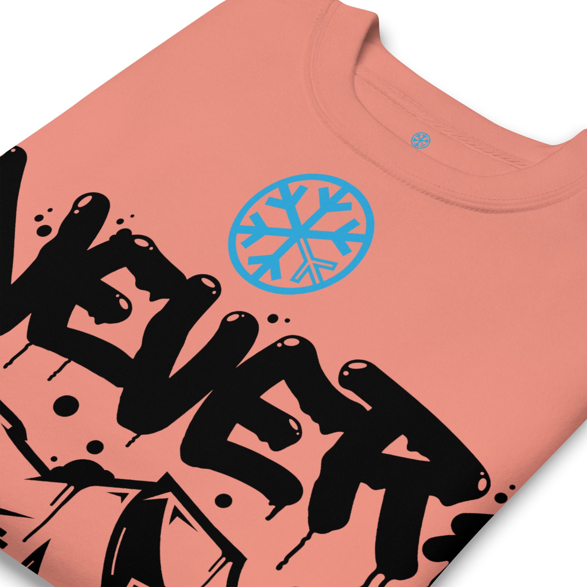Pink-Never Stop Graffiti Piece Sweatshirt from B.Different Clothing, detail, graffiti-inspired streetwear