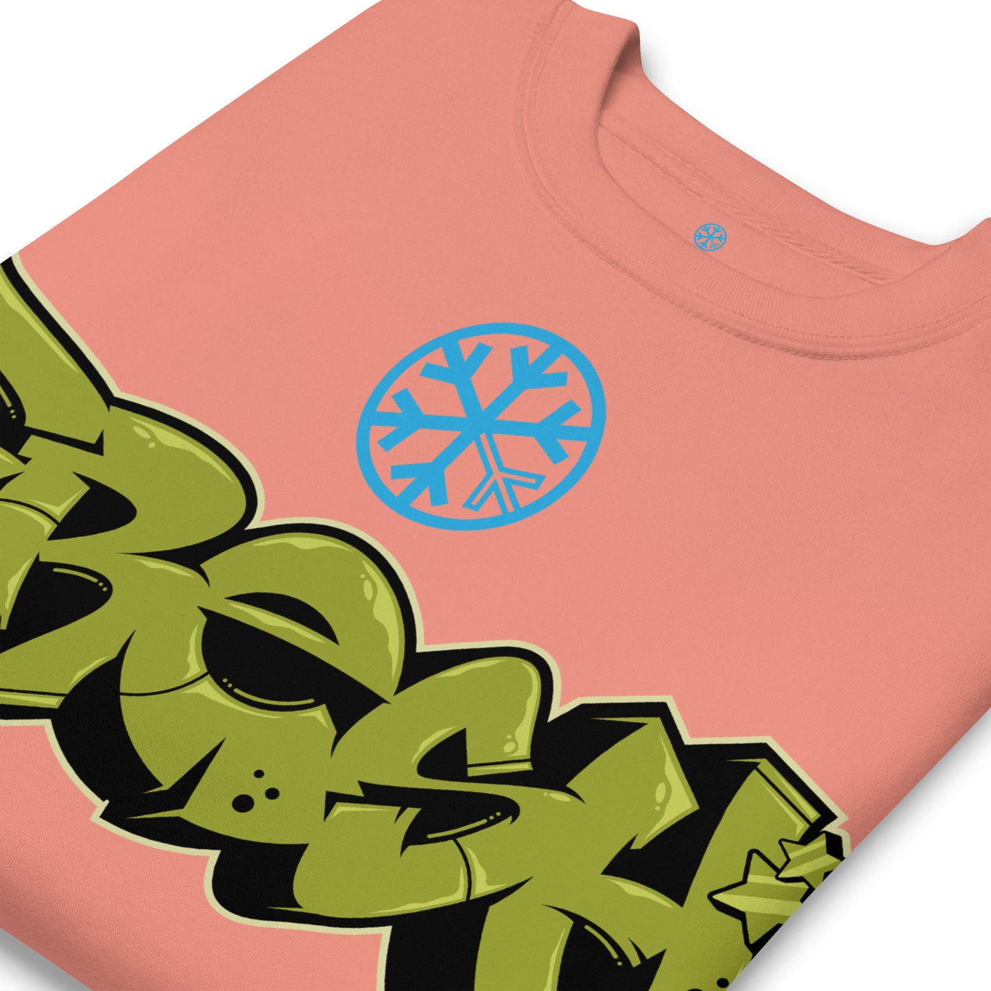 Pink-Fresh Graffiti Piece Sweatshirt from B.Different Clothing, detail, graffiti-inspired streetwear