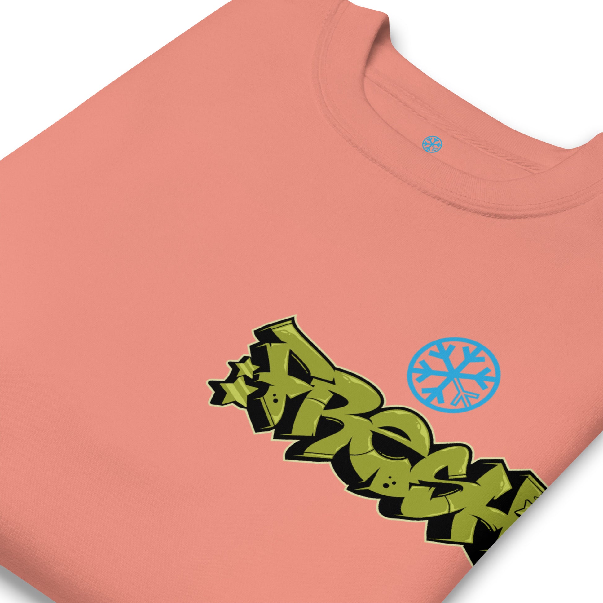 Pink-Fresh Graffiti Character Sweatshirt from B.Different Clothing, detail, graffiti-inspired streetwear