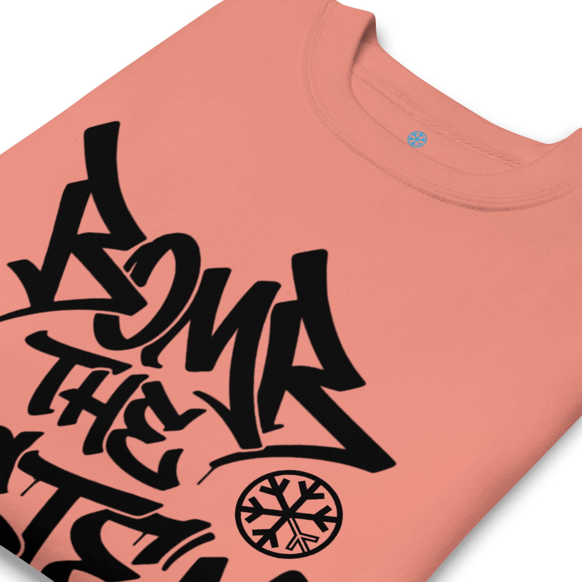 Pink-Bomb The System Graffiti Sweatshirt from B.Different Clothing, detail, graffiti-inspired streetwear