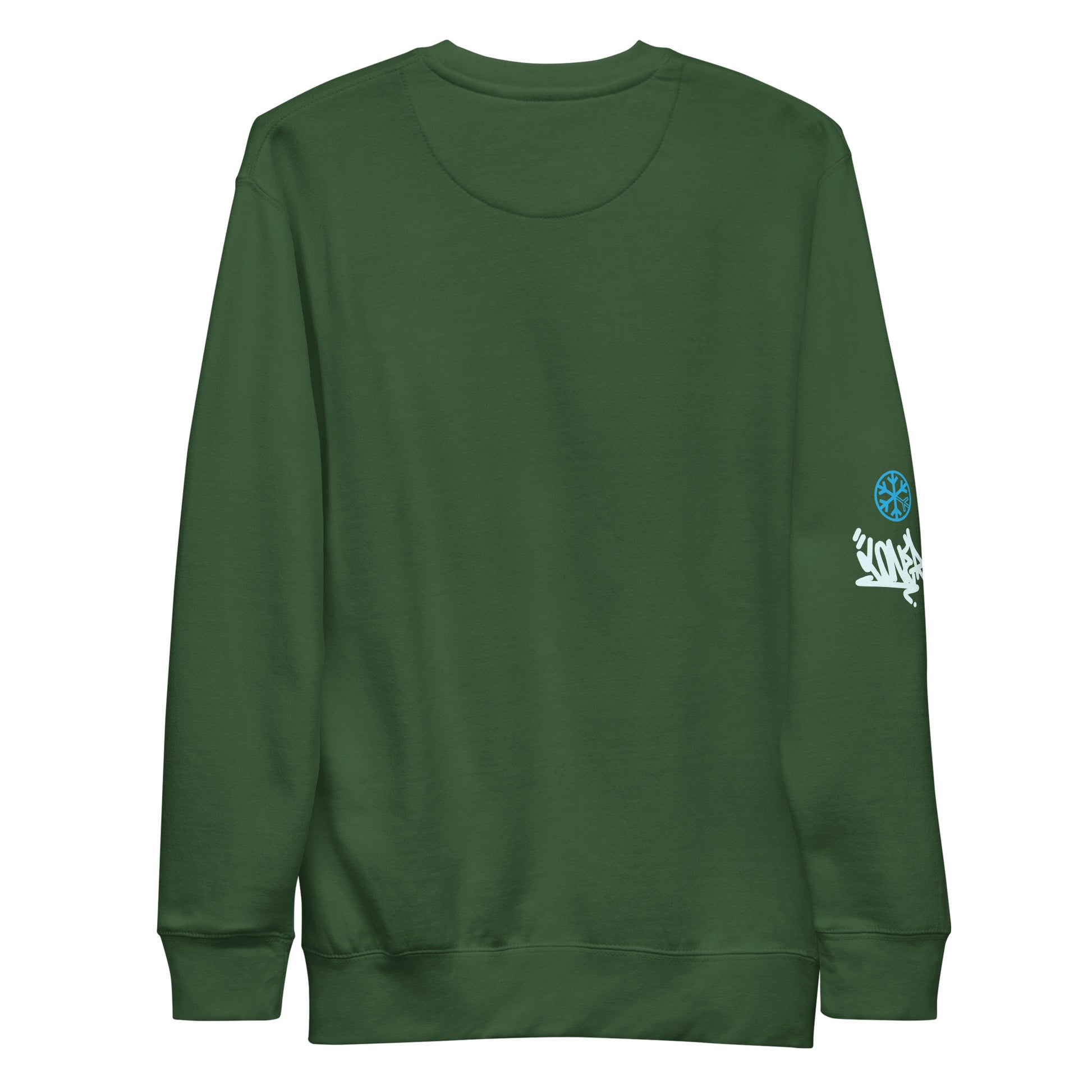 Green-Loner Graffiti Piece Sweatshirt from B.Different Clothing, back view, graffiti-inspired streetwear