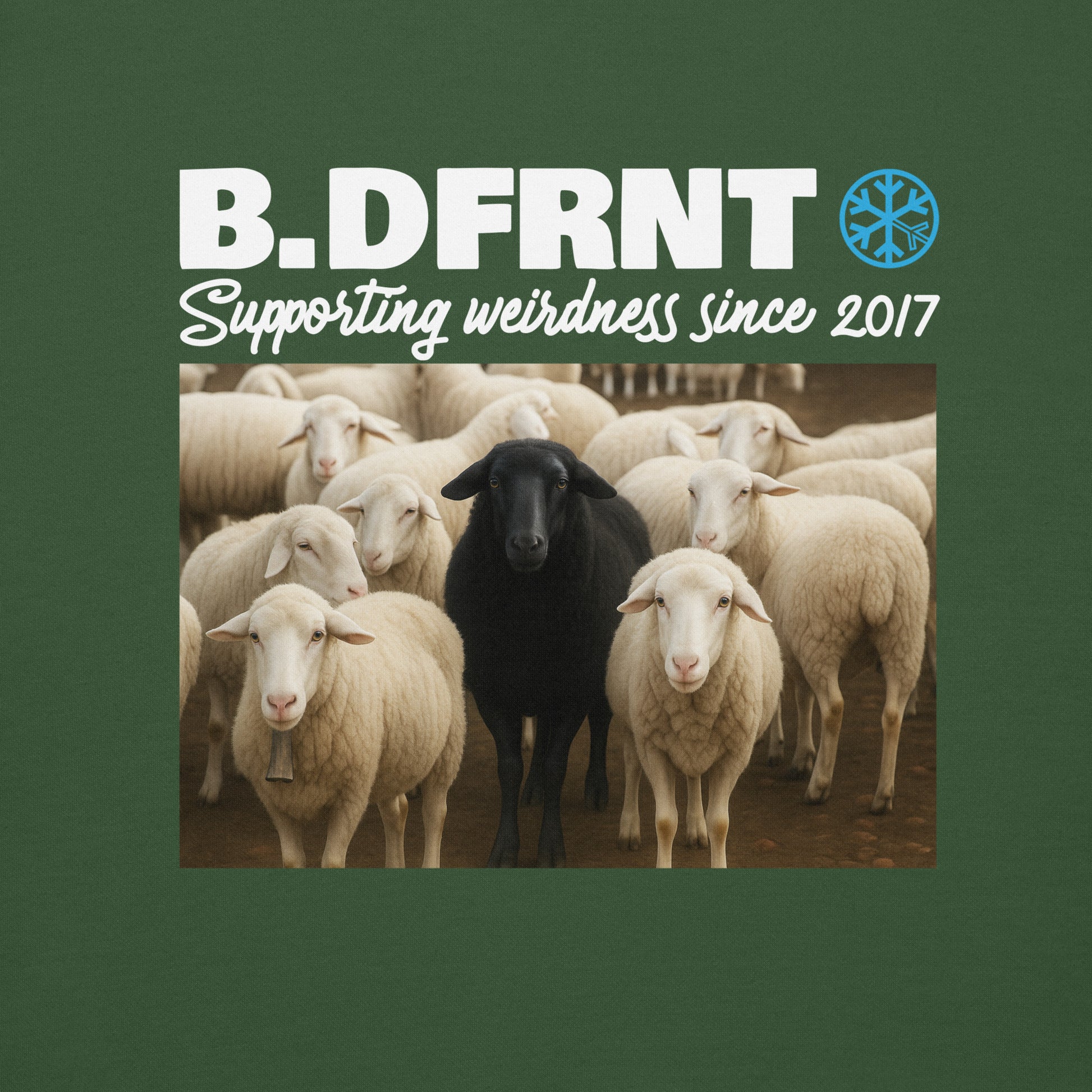 Green-Black Sheep Sweatshirt from B.Different Clothing, graphic, graffiti-inspired streetwear