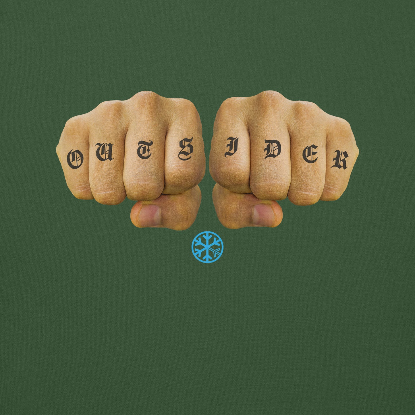 Green-Outsider Tattoo Sweatshirt from B.Different Clothing, graphic, graffiti-inspired streetwear