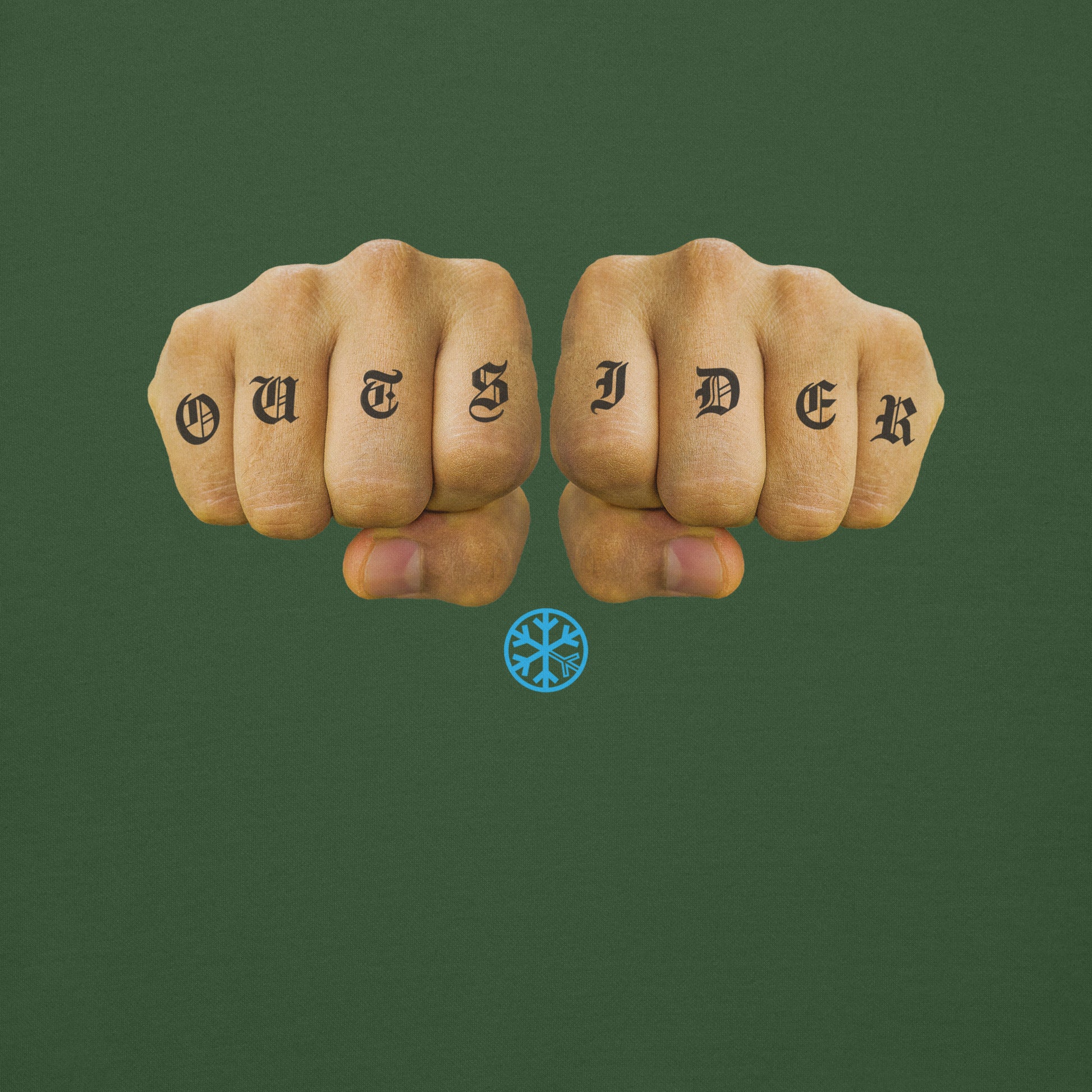 Green-Outsider Tattoo Sweatshirt from B.Different Clothing, graphic, graffiti-inspired streetwear