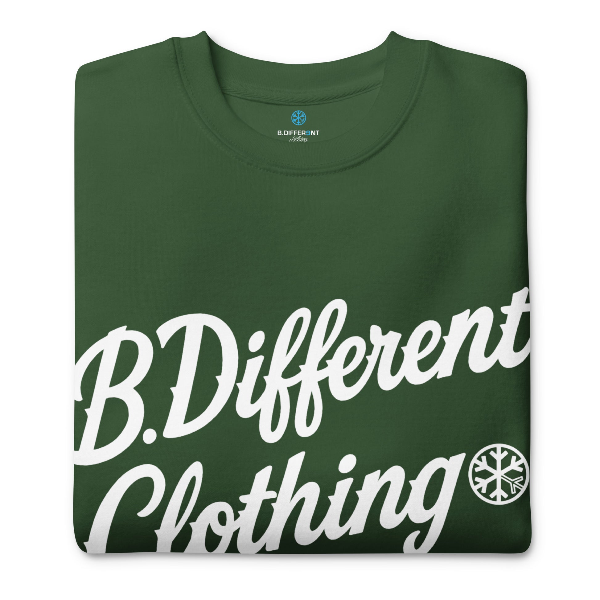 Green-The League Sweatshirt from B.Different Clothing, folded, graffiti-inspired streetwear