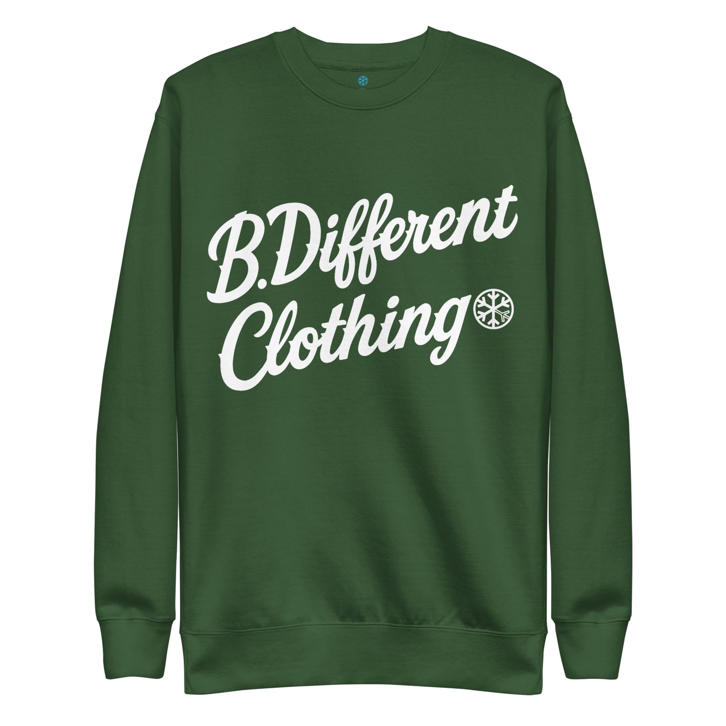 Green-The League Sweatshirt from B.Different Clothing, front view, graffiti-inspired streetwear