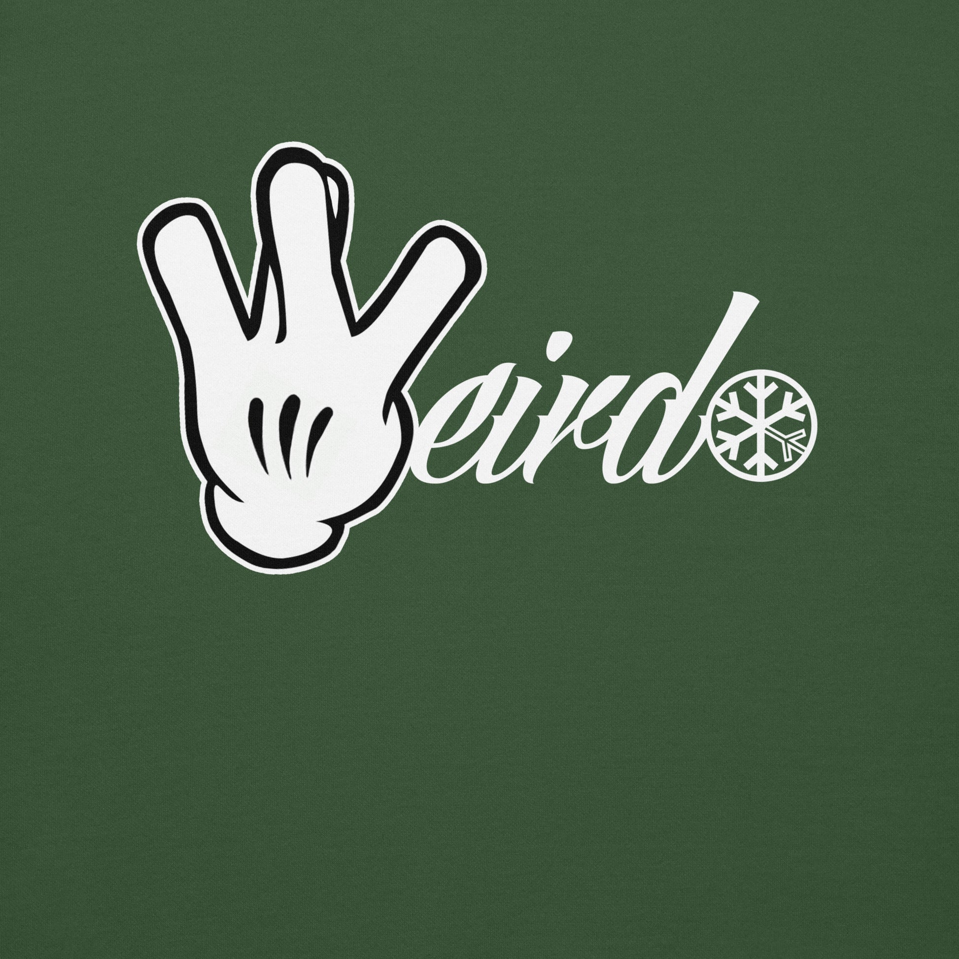 Green-Weirdo Hand Sign Sweatshirt from B.Different Clothing, graphic, graffiti-inspired streetwear