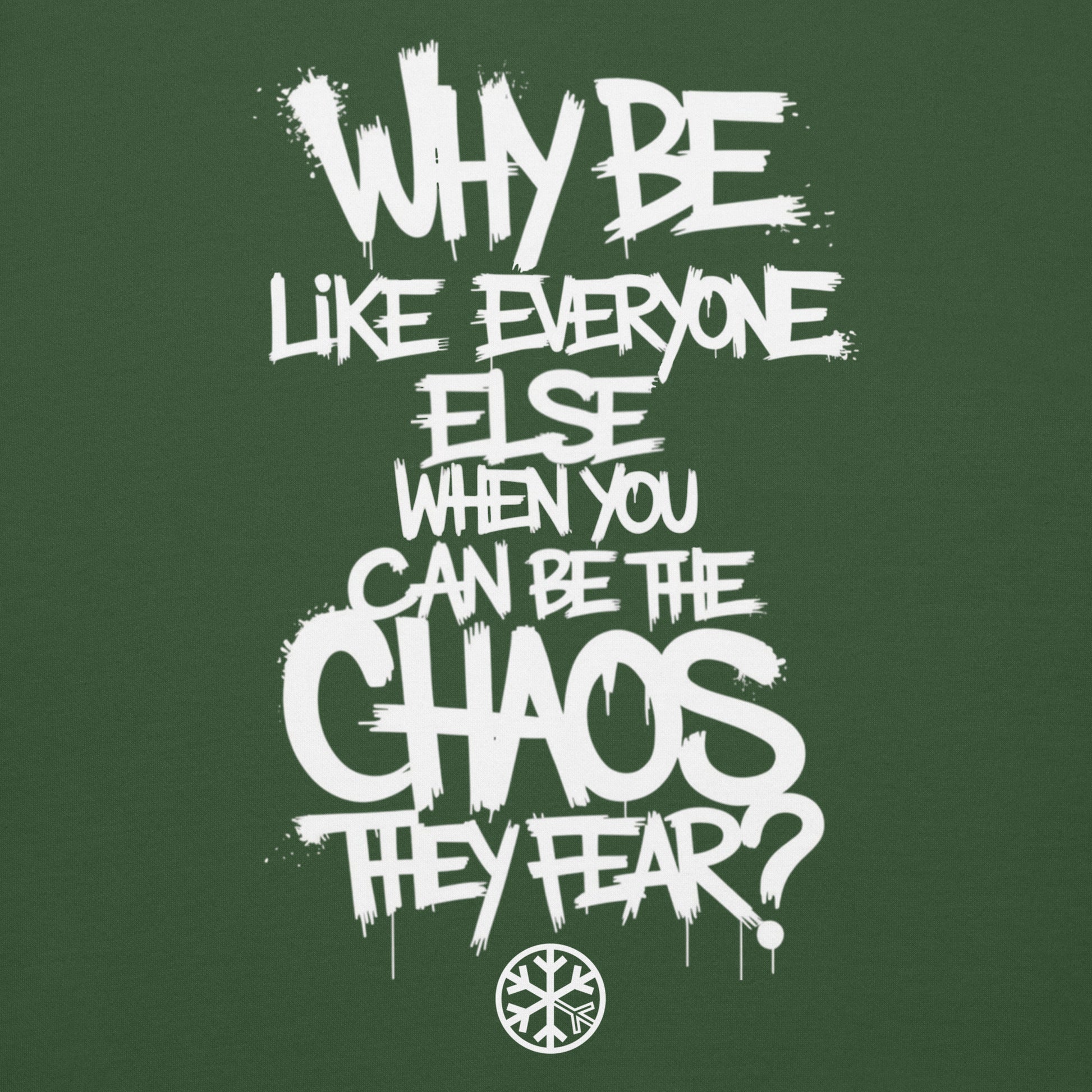 Green-Chaos They Fear Graffiti Tag Sweatshirt from B.Different Clothing, graphic, graffiti-inspired streetwear