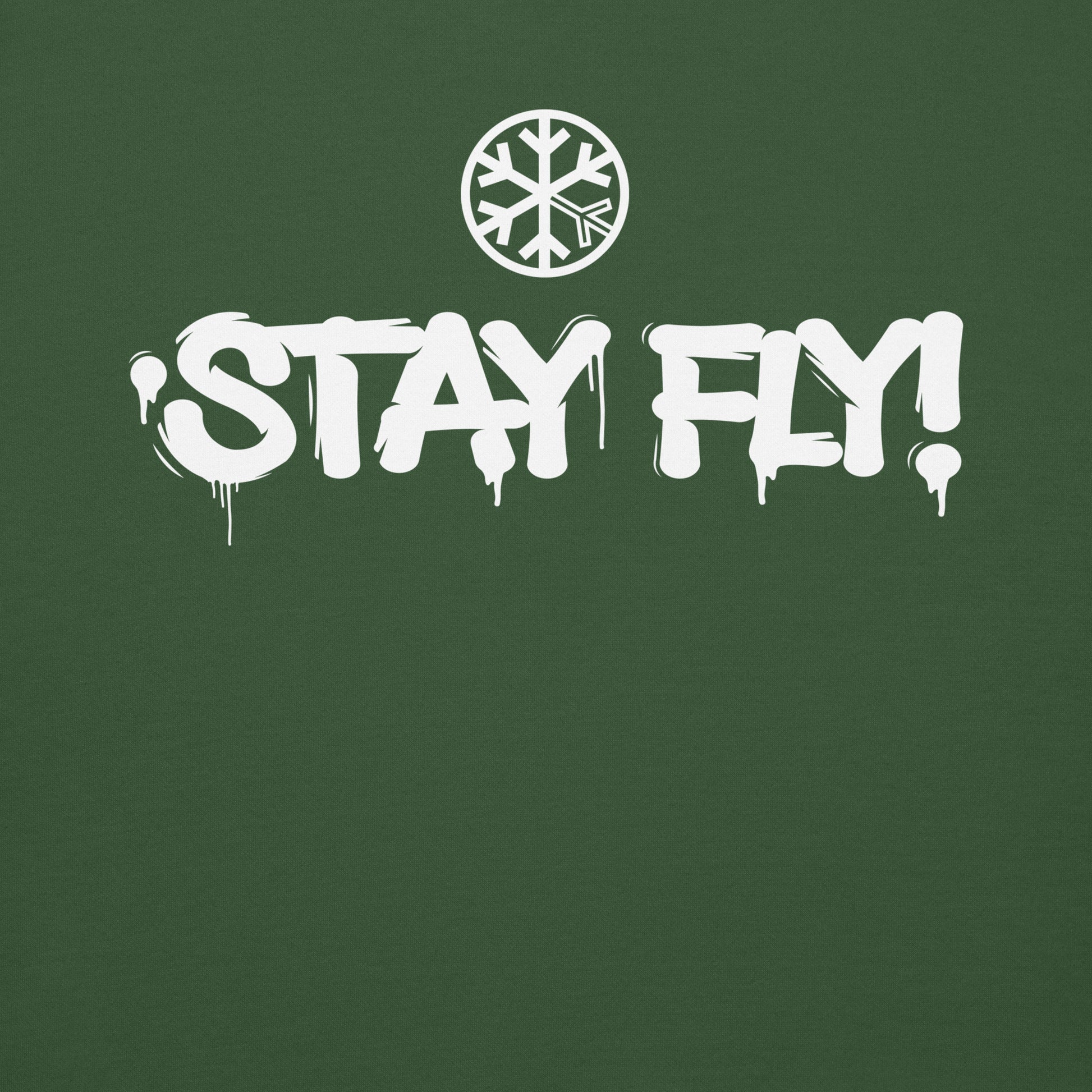 Green-Stay Fly Graffiti Tag Sweatshirt from B.Different Clothing, graphic, graffiti-inspired streetwear
