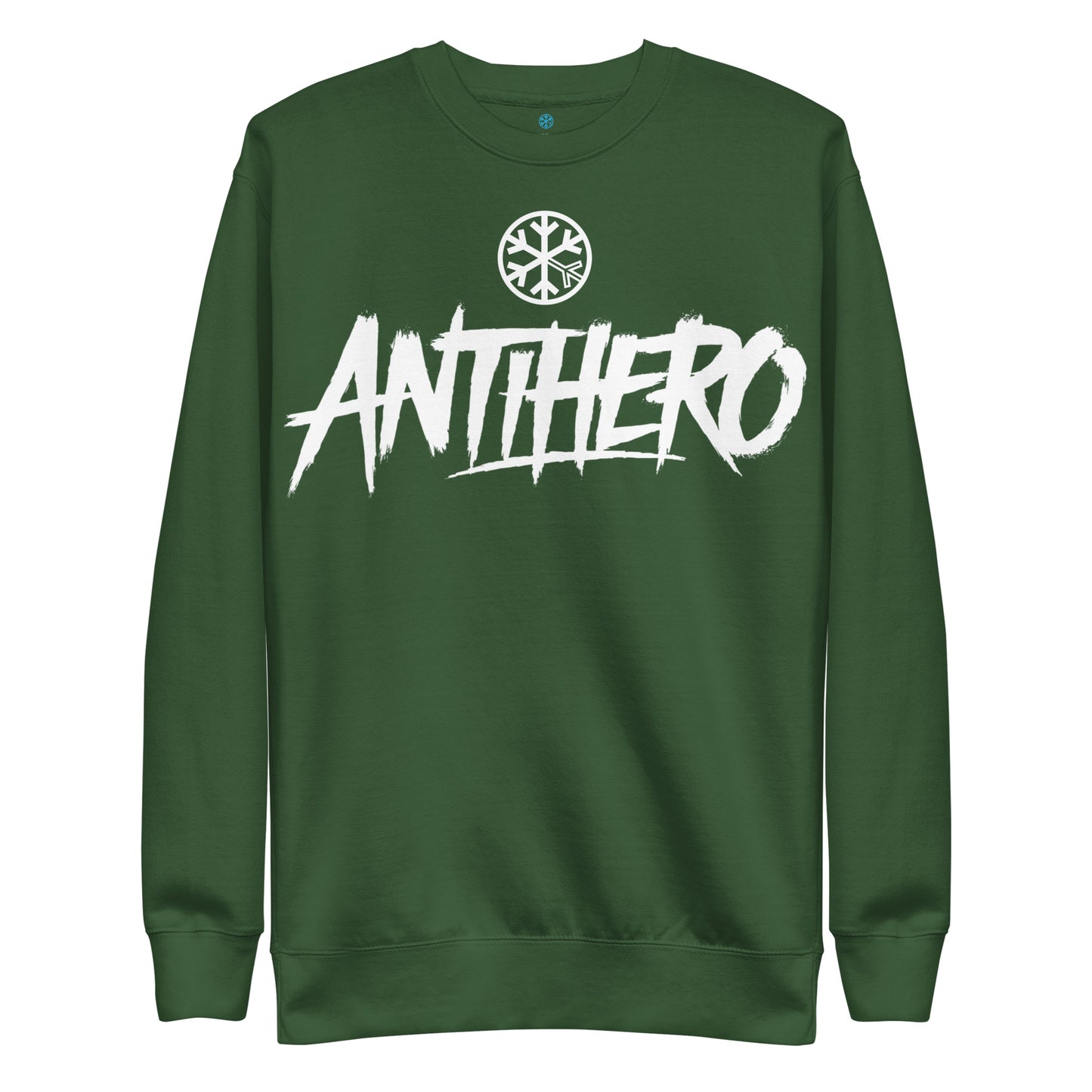 Green-Antihero Graffiti Tag Sweatshirt from B.Different Clothing, front view, graffiti-inspired streetwear