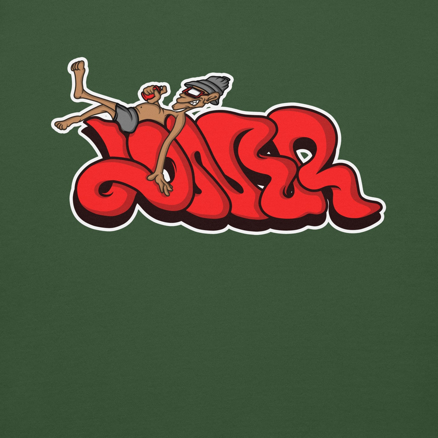 Green-Loner Graffiti Piece Sweatshirt from B.Different Clothing, graphic, graffiti-inspired streetwear