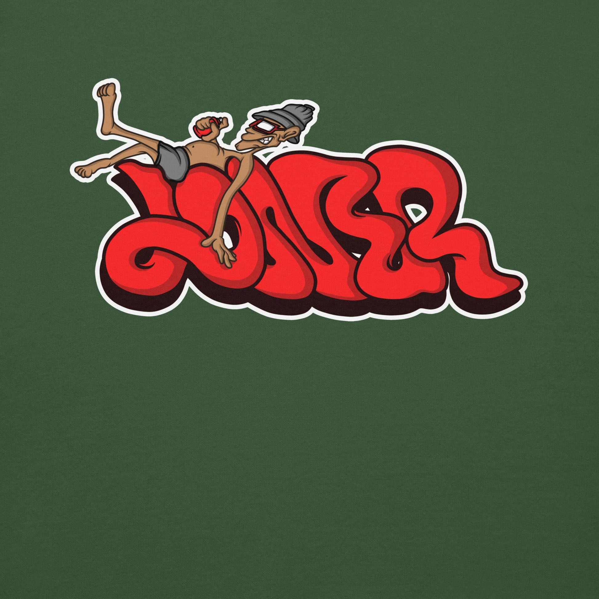 Green-Loner Graffiti Piece Sweatshirt from B.Different Clothing, graphic, graffiti-inspired streetwear