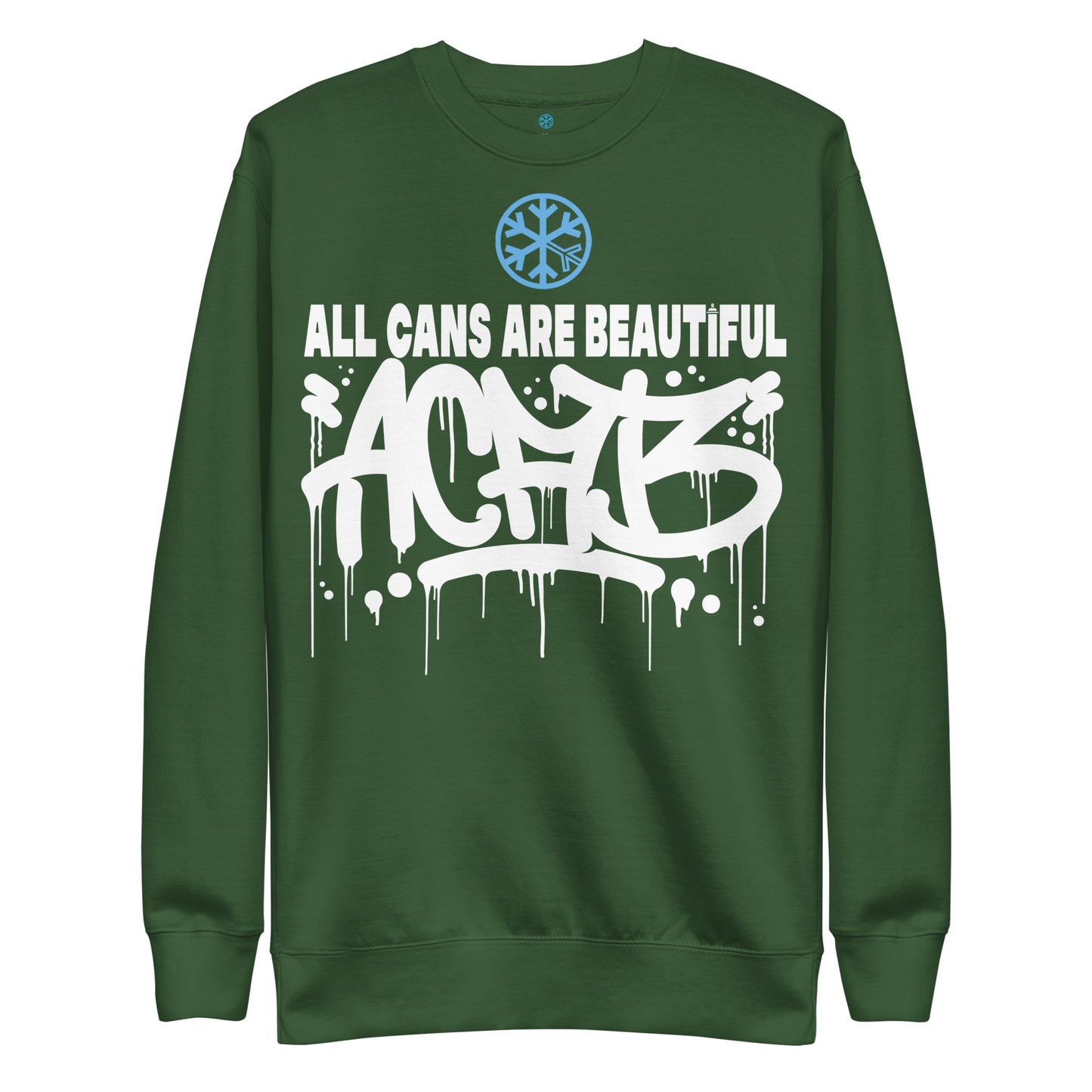 Green-Acab Graffiti Tag Sweatshirt from B.Different Clothing, front view, graffiti-inspired streetwear