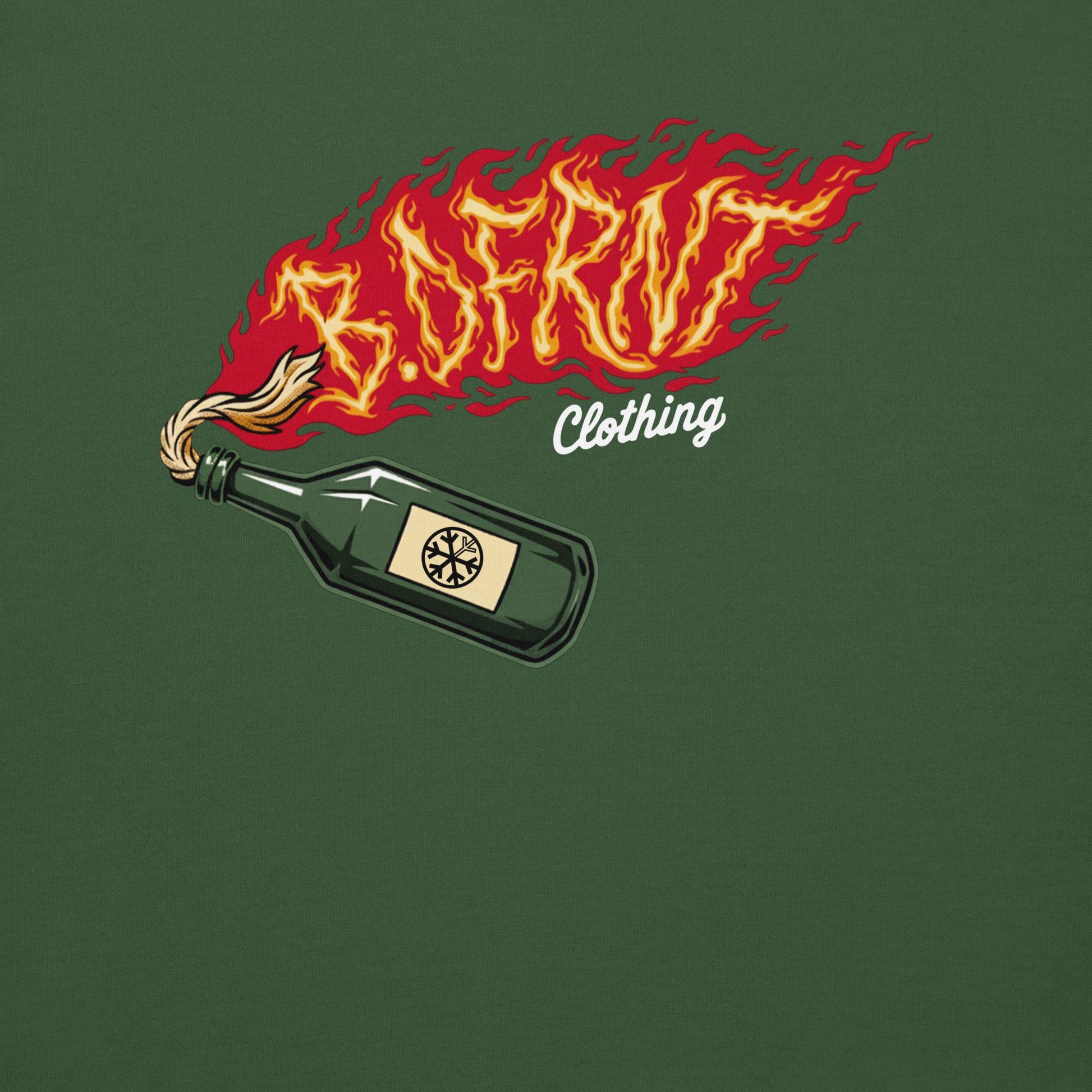 Green-Molotov Graffiti Sweatshirt from B.Different Clothing, graphic, graffiti-inspired streetwear