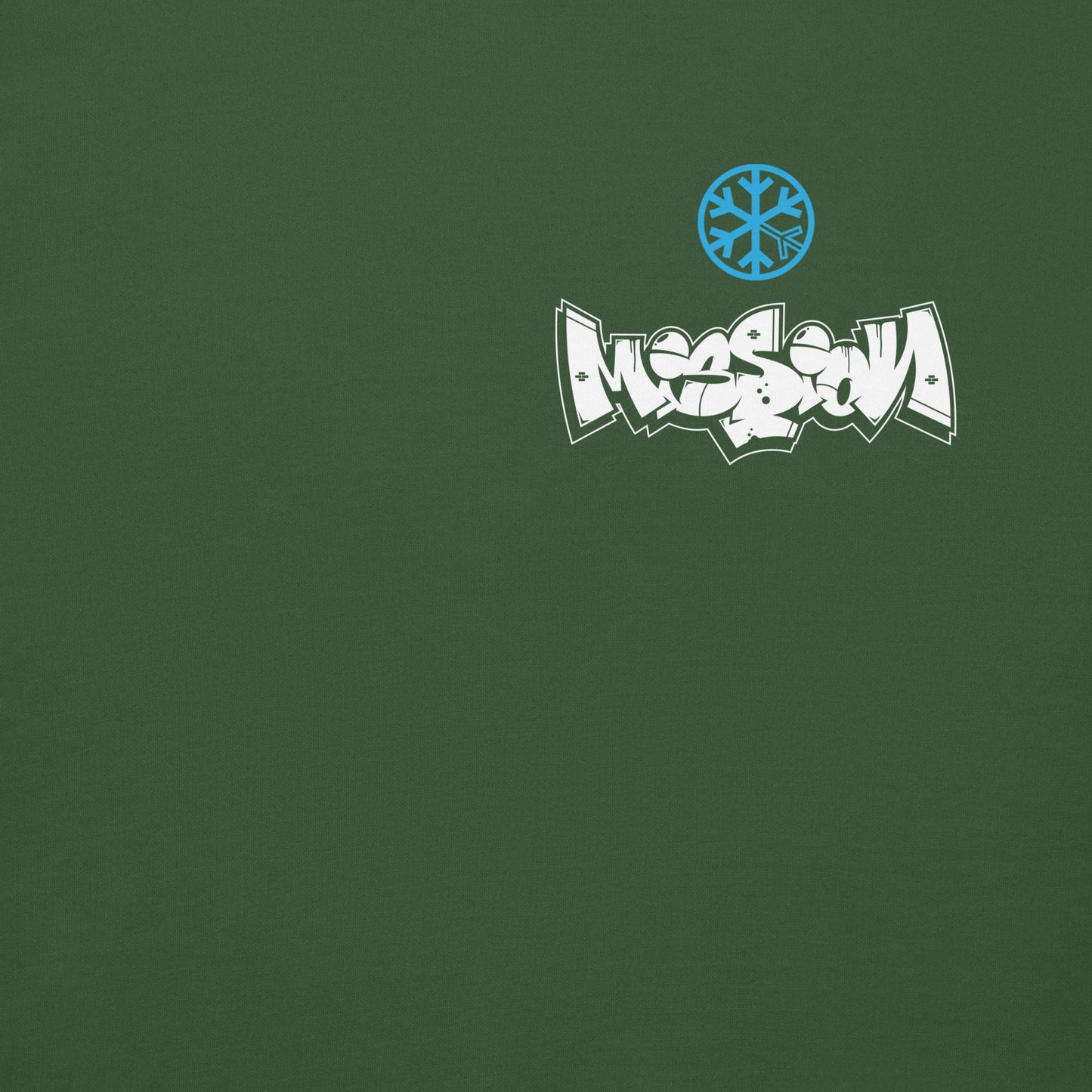 Green-Mission Graffiti Character Sweatshirt from B.Different Clothing, front graphic, graffiti-inspired streetwear