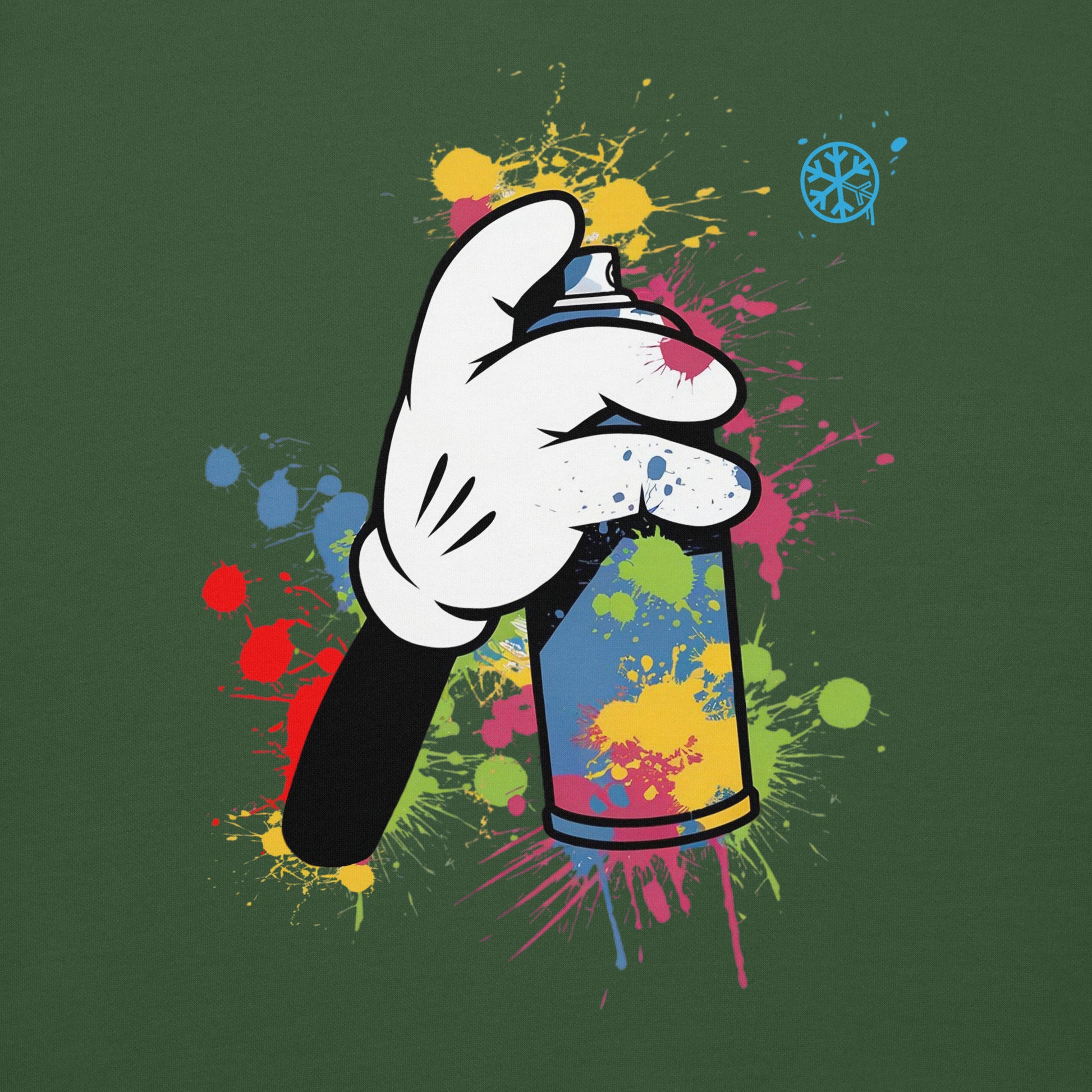 Green-Hand Spray Can Graffiti Sweatshirt from B.Different Clothing, graphic, graffiti-inspired streetwear