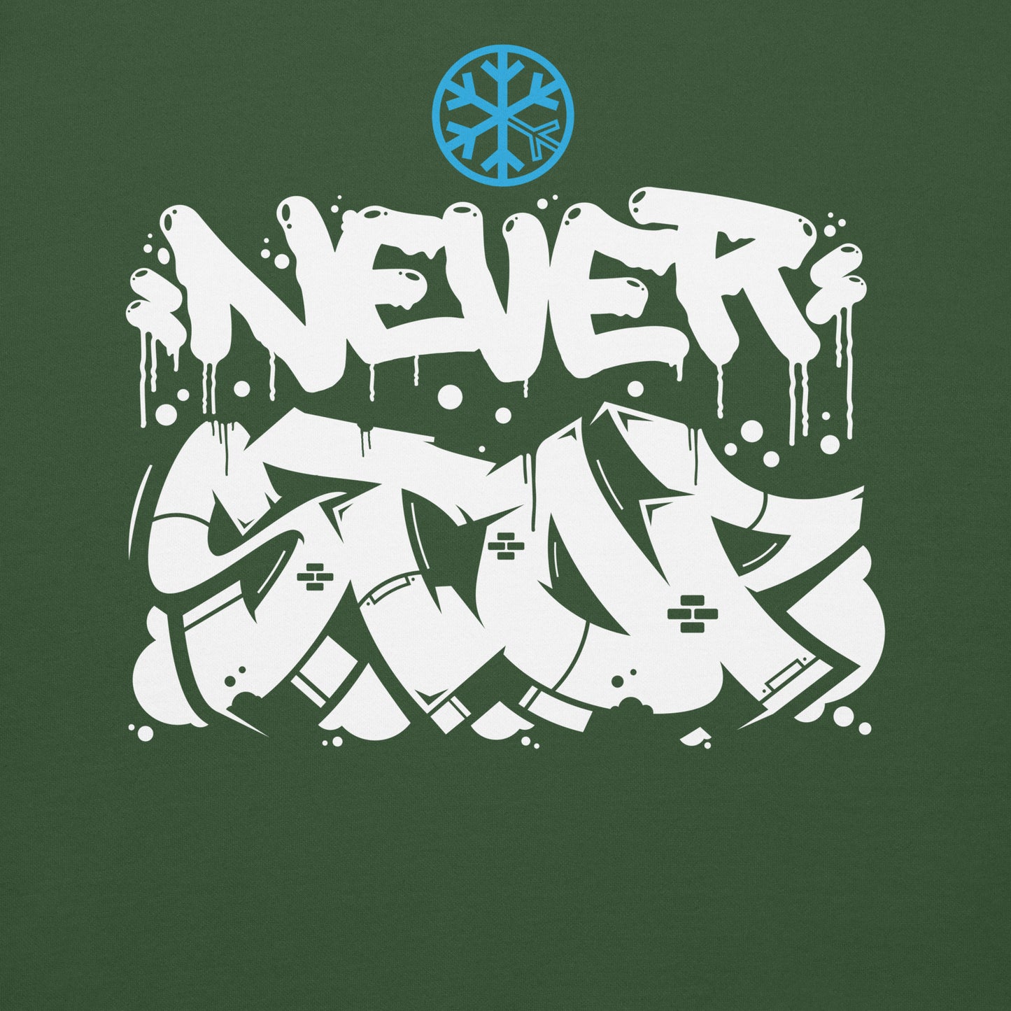 Green-Never Stop Graffiti Piece Sweatshirt from B.Different Clothing, graphic, graffiti-inspired streetwear