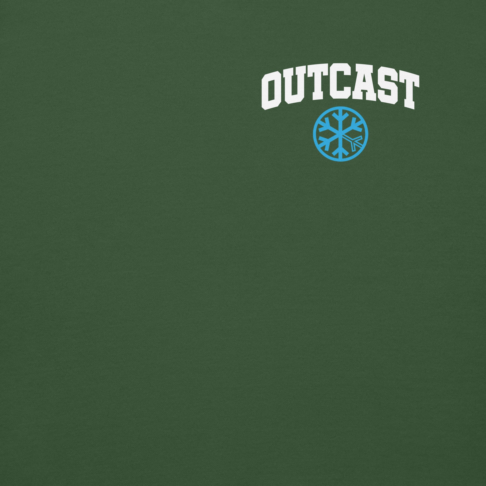 Green-Outcast Graffiti Character Sweatshirt from B.Different Clothing, front graphic, graffiti-inspired streetwear